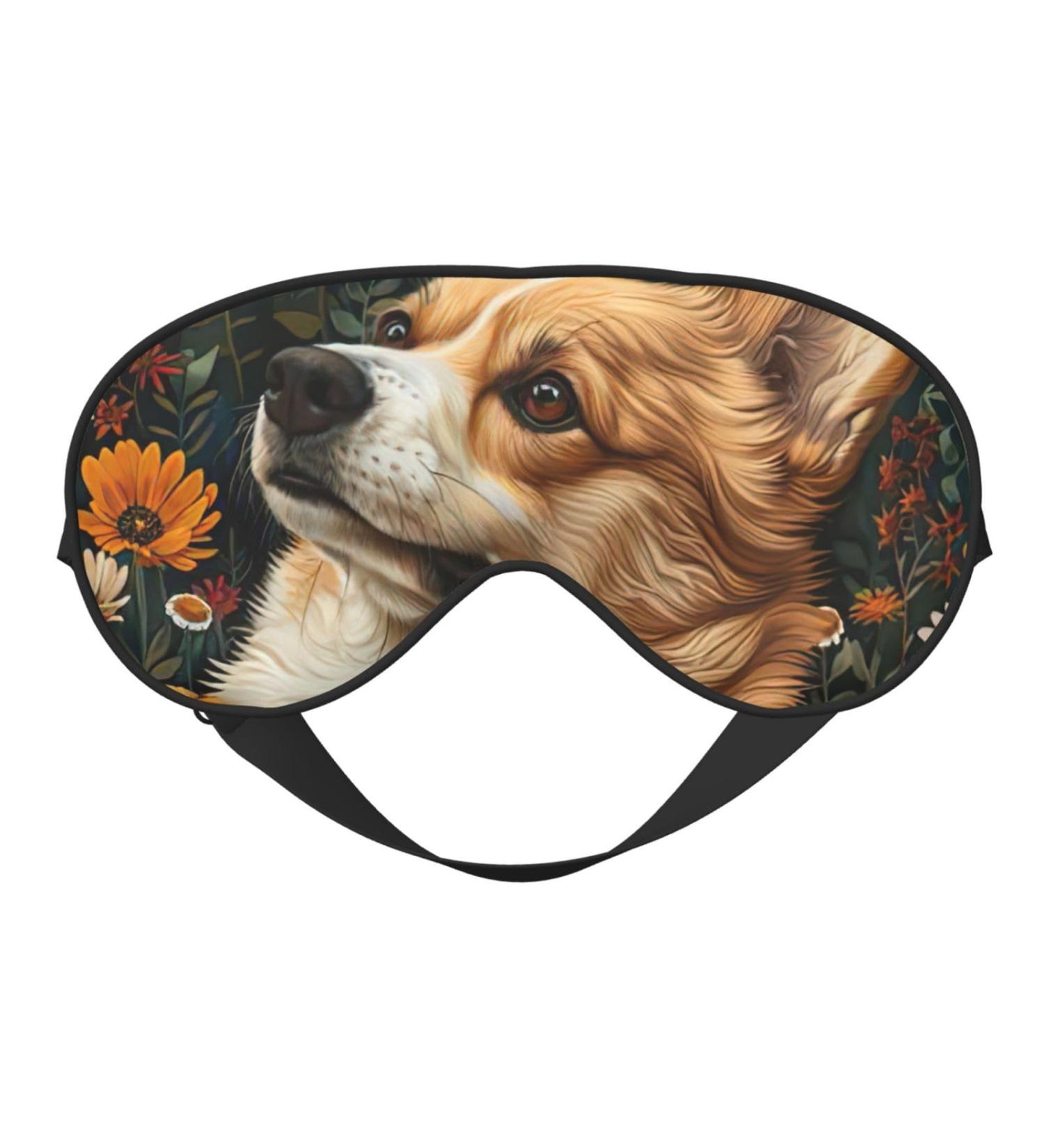 Buy SSIMOO Corgi Floral Sleep Mask - Adjustable Breathable Eye Mask for Comfortable Sleep | International Shipping - Buy Online on GoSupps.com