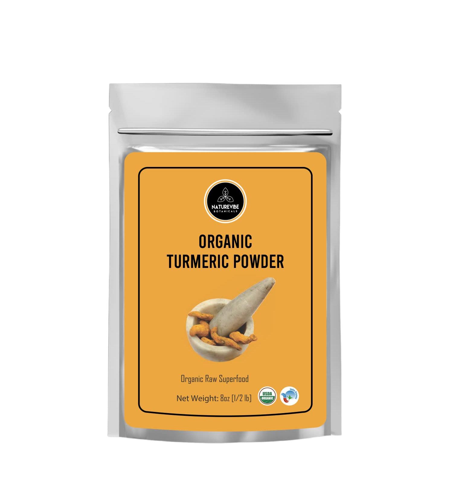 Organic Turmeric Root Powder with Curcumin 8 oz - Gluten-Free & Non-GMO Indian Seasoning - Buy Online on GoSupps.com