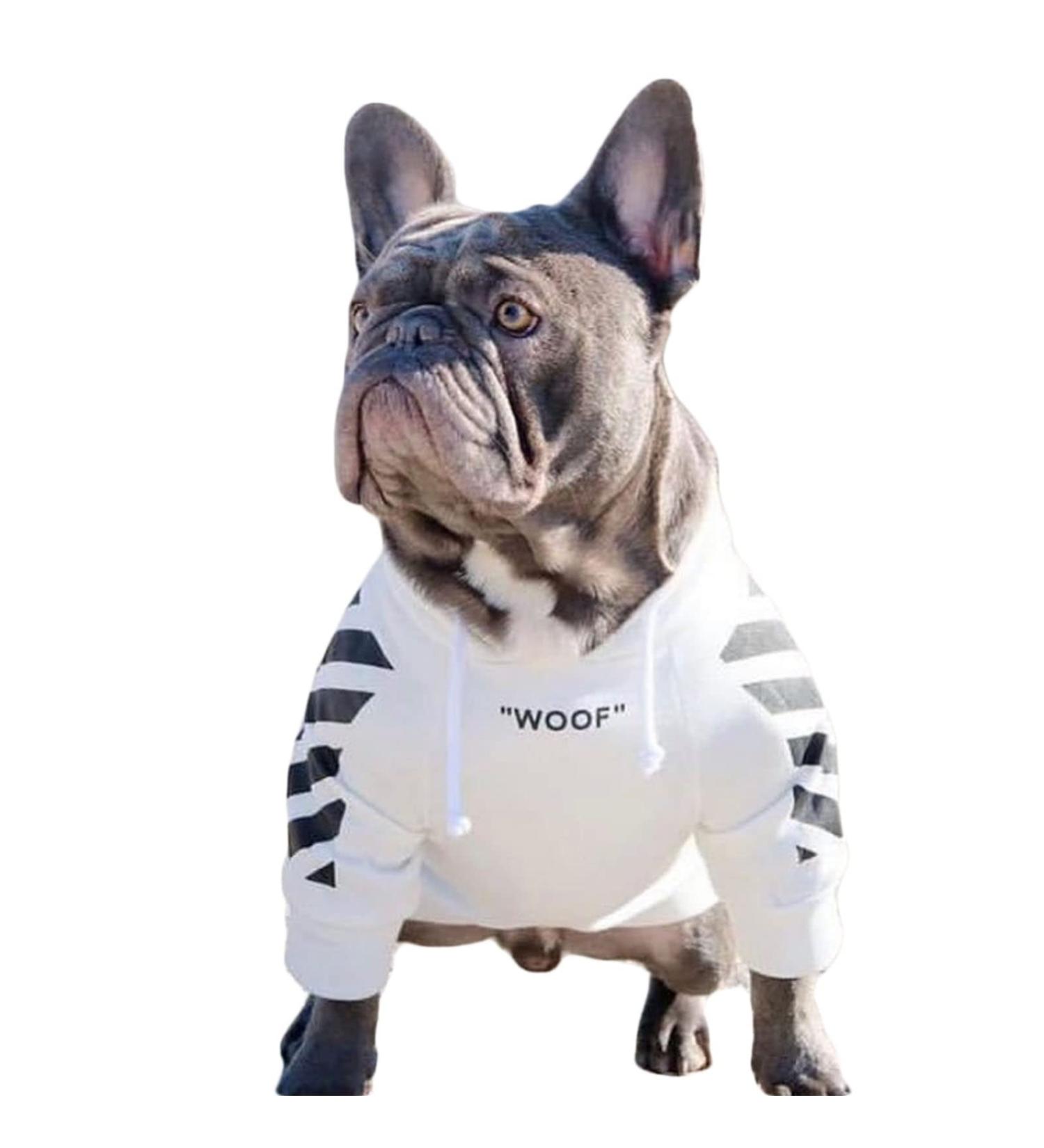 FrenchyB French Bulldog Hoodie Stylish Dog Warm Hoodie | Fashion Outfit for French Bulldog Small Medium Large (Medium White) M White - Buy Online on GoSupps.com