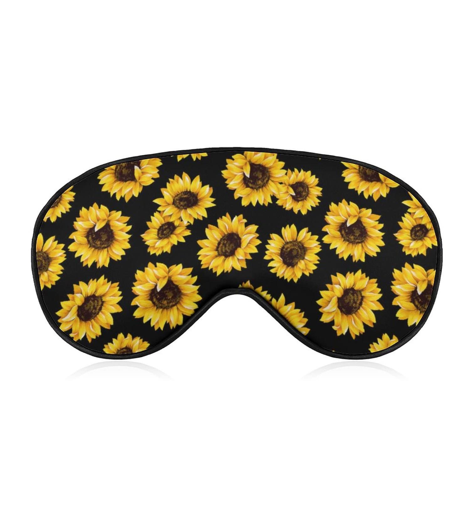 Sunflower Sleep Mask for Women | Adjustable Eye Shades Cover with Elastic Strap Comfortable & Stylish - Buy Online on GoSupps.com