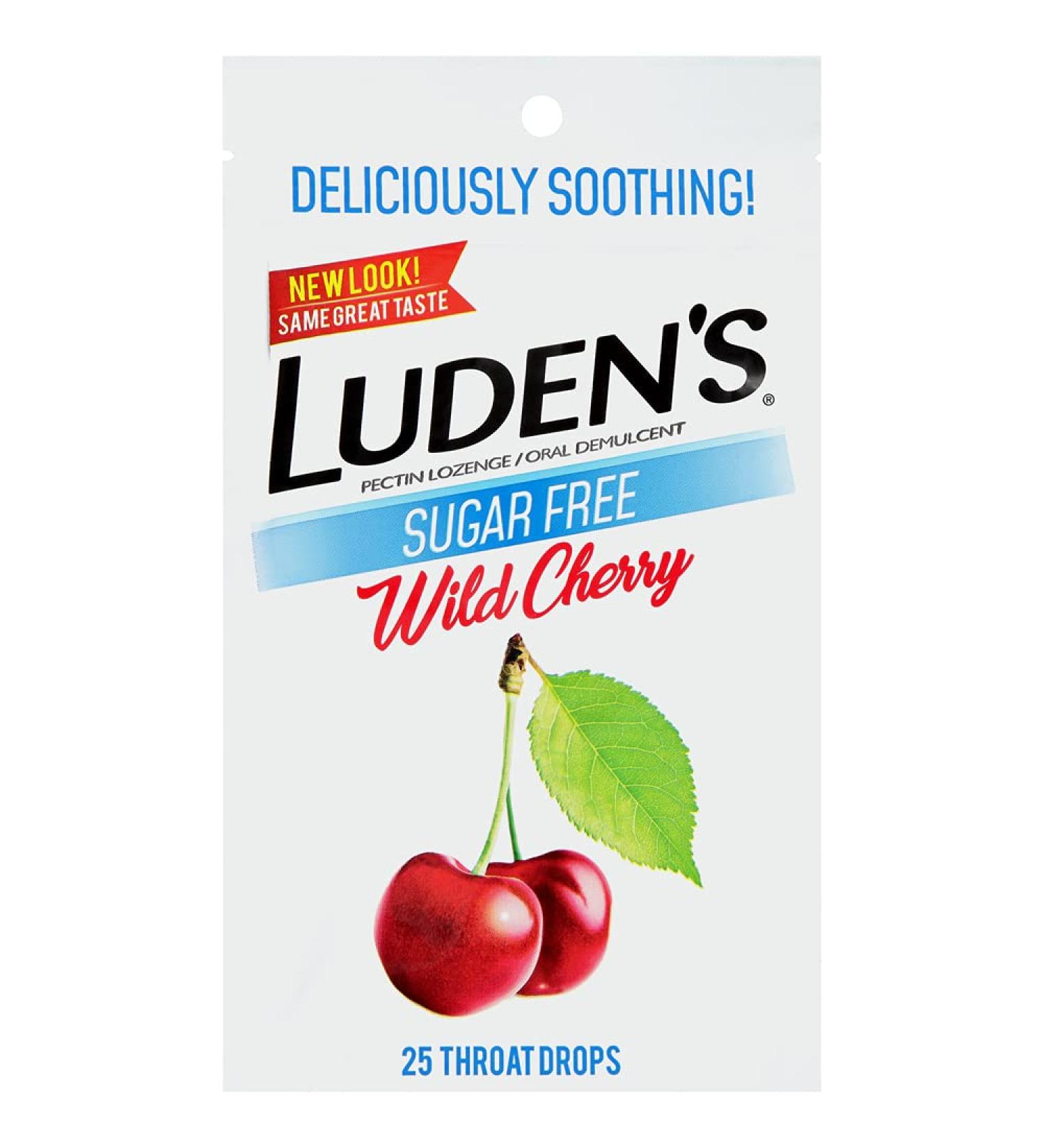 Luden's Sugar Free Wild Cherry Throat Drops Sore Throat Relief 25 Count (48 Pack) Wild Cherry 25 Count (Pack of 48) - Buy Online on GoSupps.com