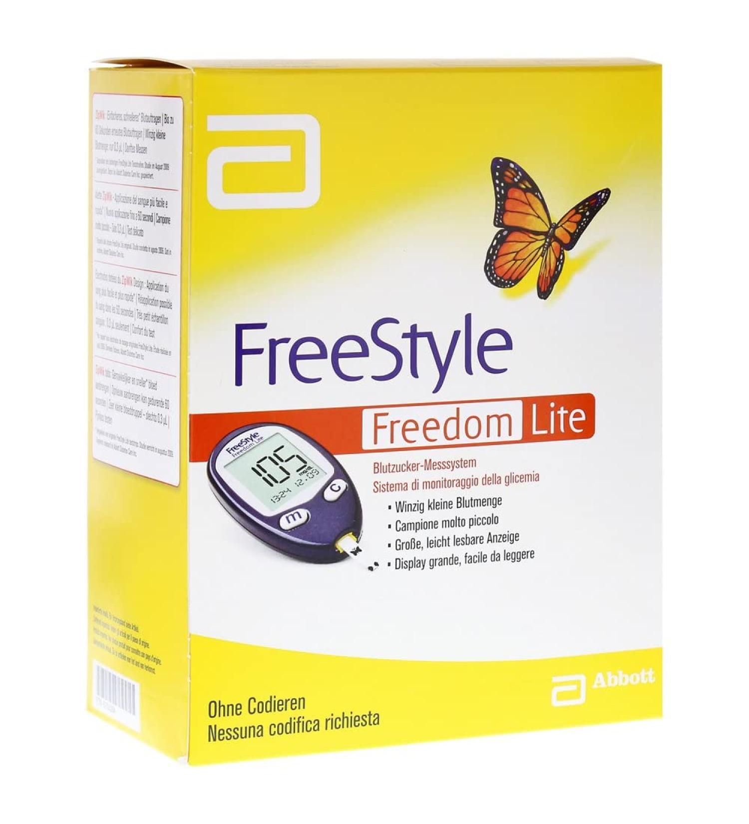 Freestyle Freedom Lite Set - No Coding Accurate mg/dl Blood Glucose Monitoring for International Shipping - Buy Online on GoSupps.com
