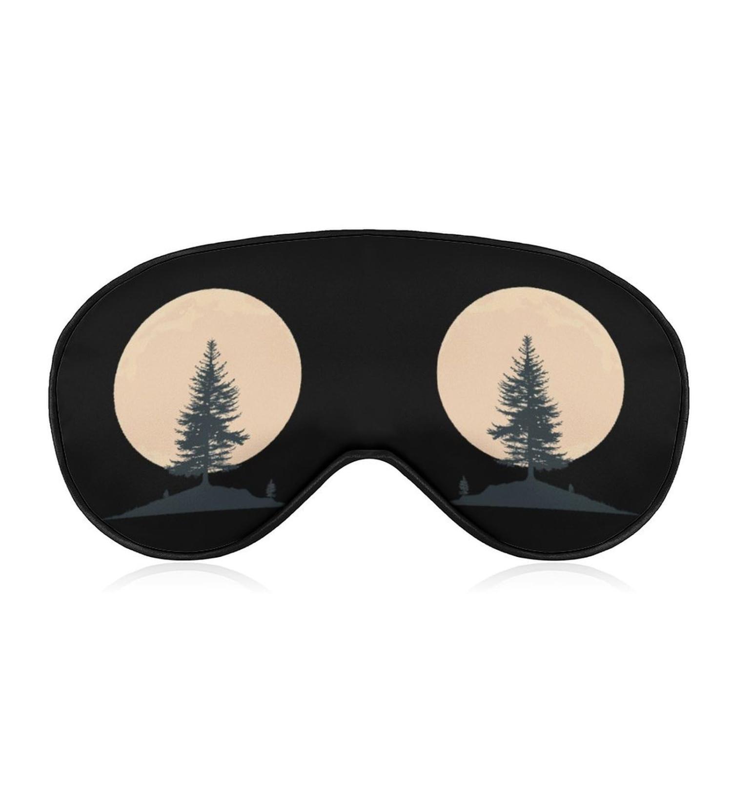 Shop Vintage Full Moon & Pine Tree Eye Mask - Adjustable Light Blocking Sleep Mask for Travel & Naps | Best for Men & Women - Buy Online on GoSupps.com