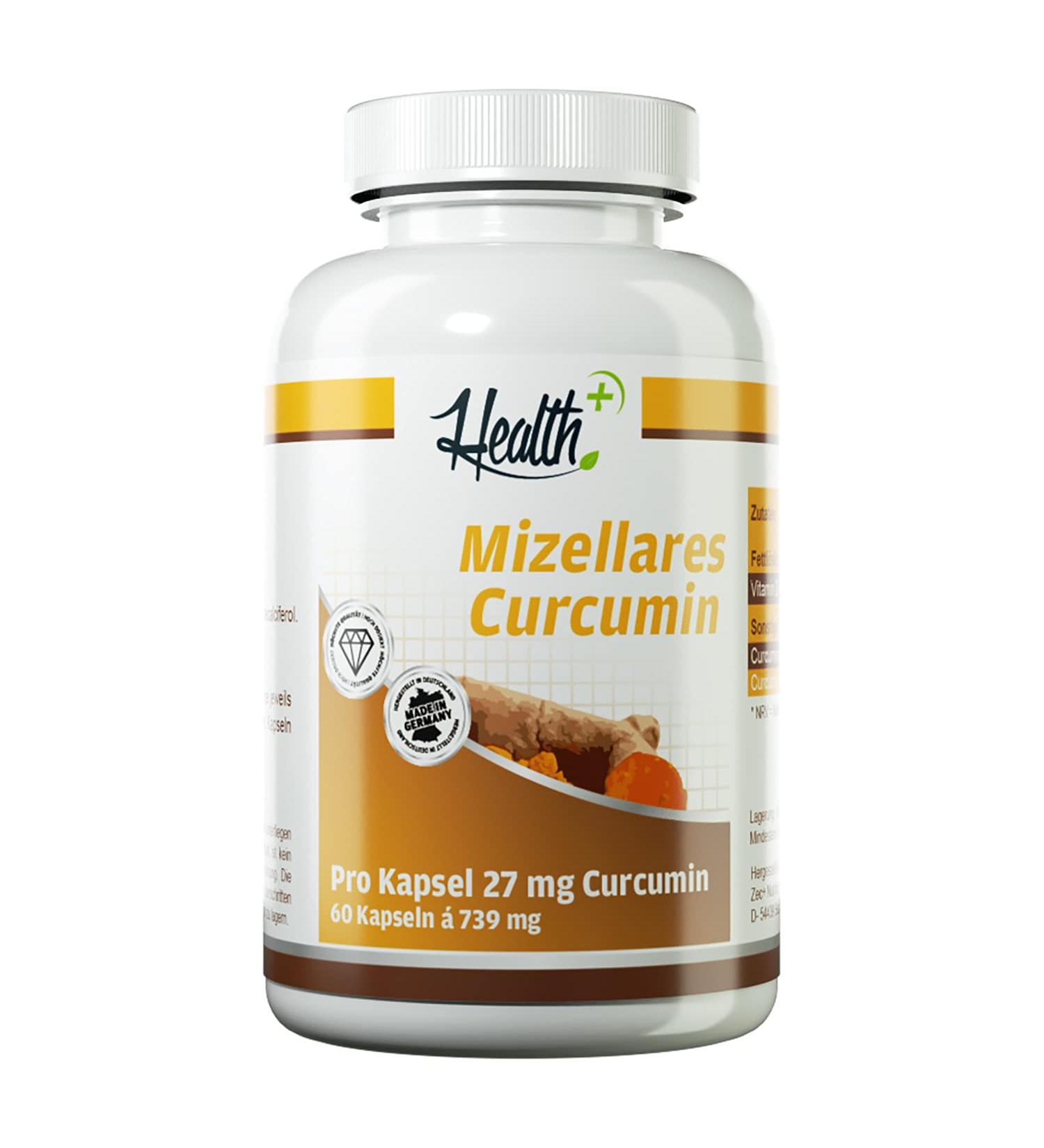 Health+ Micellar Curcumin | 60 Capsules | Turmeric Extract with High Bioavailability | Made in Germany - Boost Your Wellness! - Buy Online on GoSupps.com