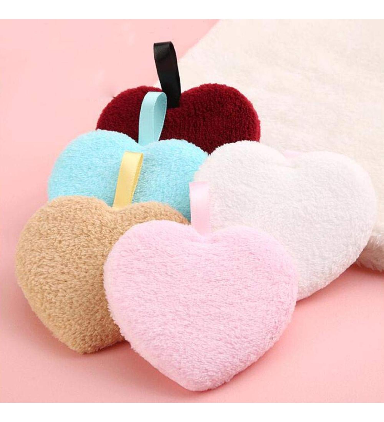 Heart Shaped Microfiber Makeup Remover Pad - Blue | Eco-Friendly & Reusable Makeup Wipe for Gentle Cleansing - Buy Online on GoSupps.com