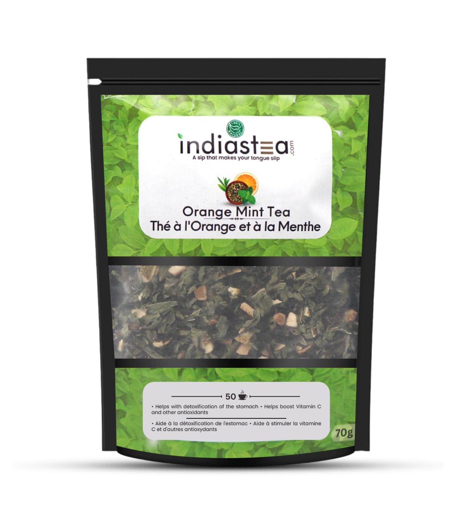 Orange Mint Tea | India's Original Tea (50 cups) | Detoxifies Body and Helps boost Vitamn C - Buy Online on GoSupps.com
