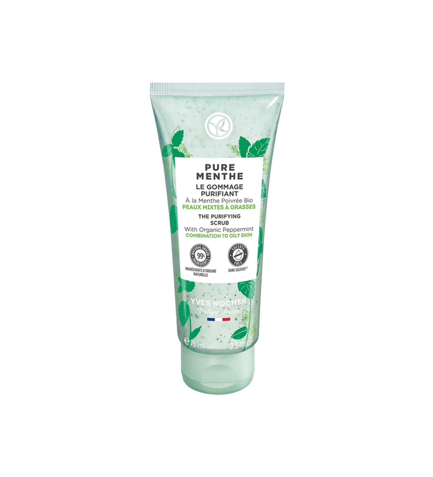 Yves Rocher Purifying Scrub for Combination to Oily Skin Pure Menthe 2.5 Oz 1 Ct