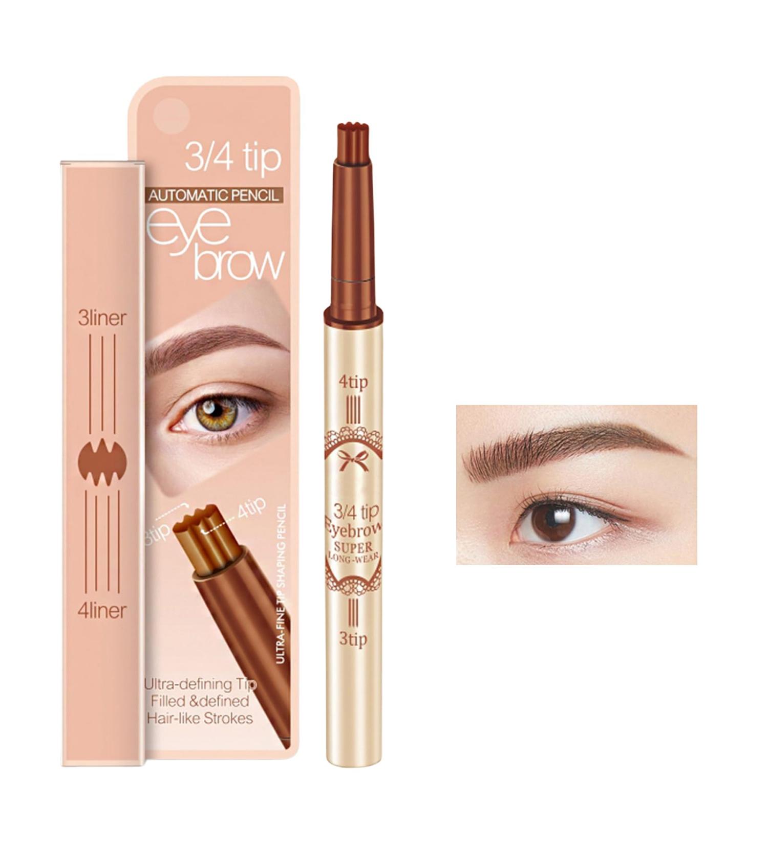 Eyebrow Marker - Waterproof Eyebrow Eyebrow Makeup with Natural-Looking Microblading Eye Brow Pencil with -4 Tip for Mother Makeup Lover Pochy Coffee Brown - Buy Online on GoSupps.com