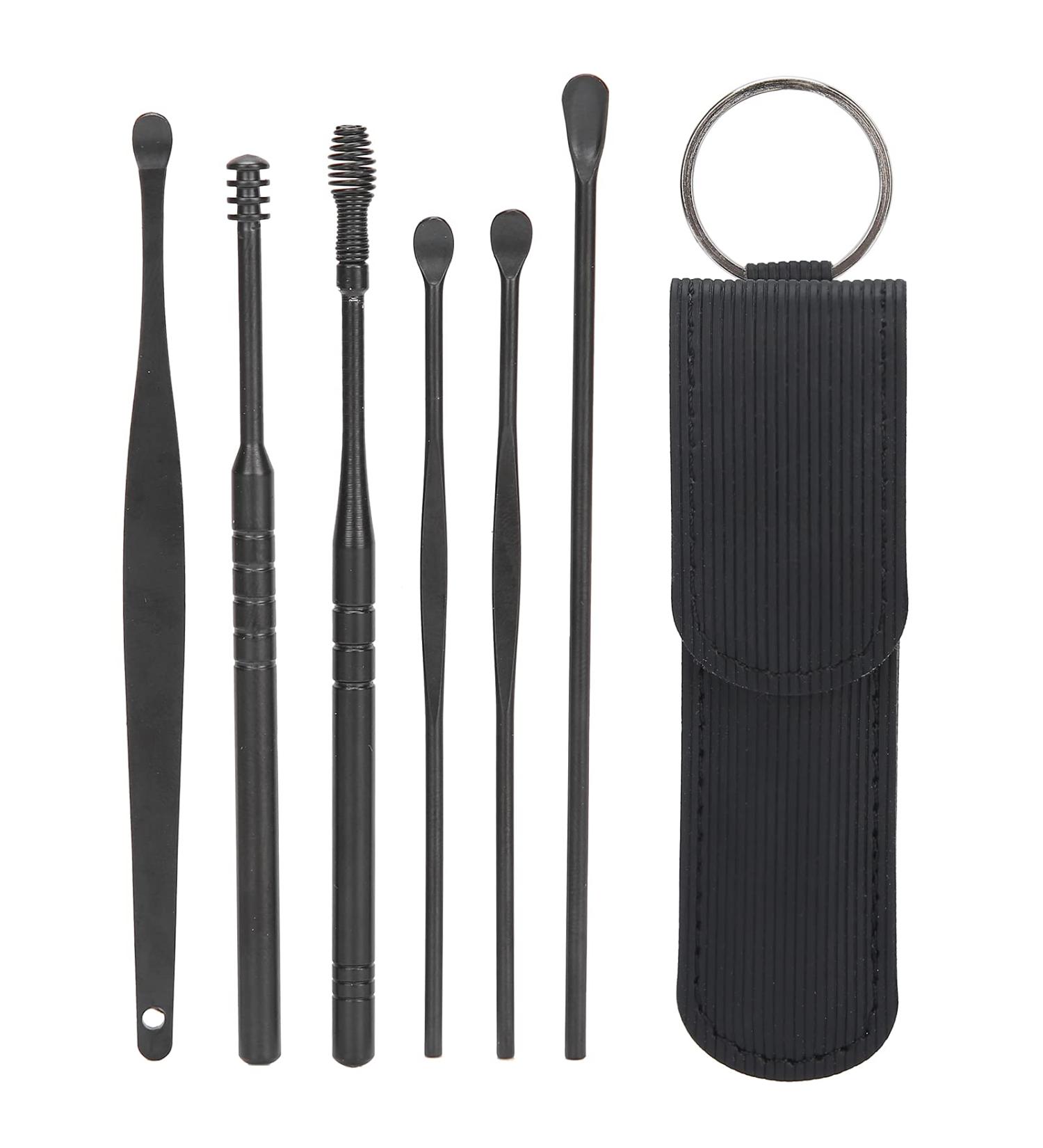 Portable Ear Cleaner Kit - Stainless Steel Ear Wax Removal Tools & Spiral Ear Sticks | Efficient Ear Wax Cleaner Set for Safe Ear Care - Buy Online on GoSupps.com