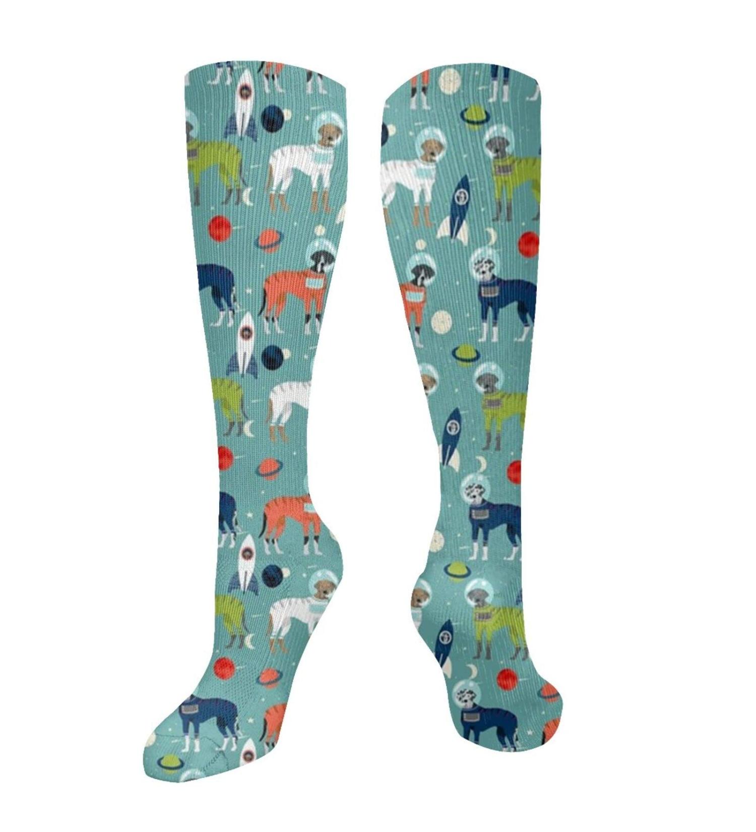 Great Dane Outer Space Astronauts Dog Compression Socks - 15-20 mmHg Circulation Support for Running & Cycling | Unisex - Buy Online on GoSupps.com