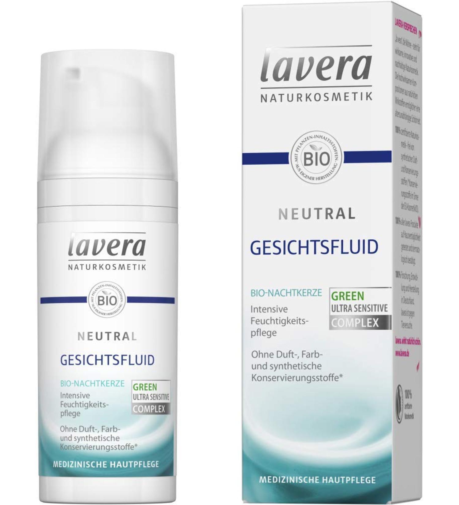 Lavera Facial Fluid Neutral Organic Night Candle 3 Pack 3 x 50 ml
