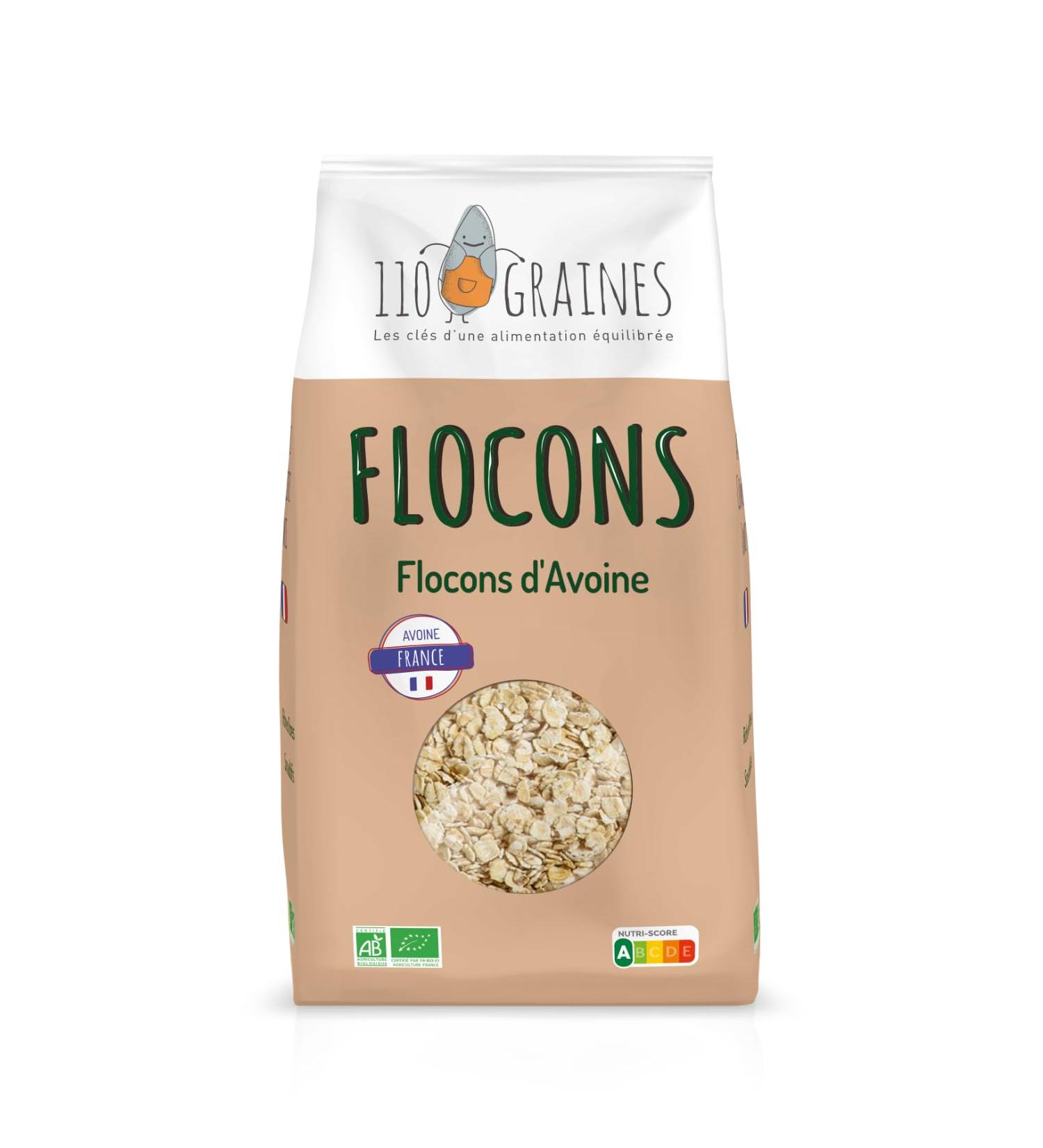 110Graines - Organic Oat Flakes - 500g - French Origin - Rich in fiber and protein - Buy Online on GoSupps.com