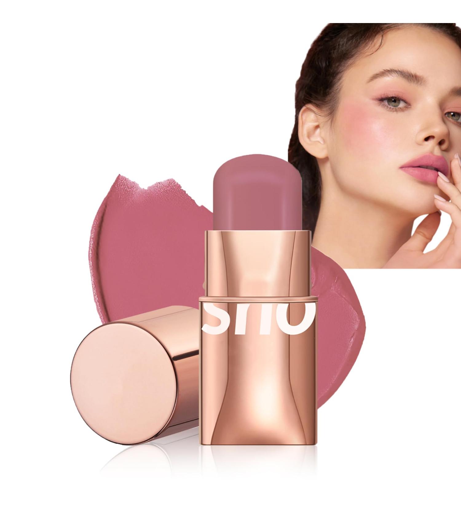 Waterproof Cream Blush Stick 3-in-1 Multi-Use Blusher Contour - Long-Lasting & Moisturizing (06 Pink Doting) - Buy Online on GoSupps.com