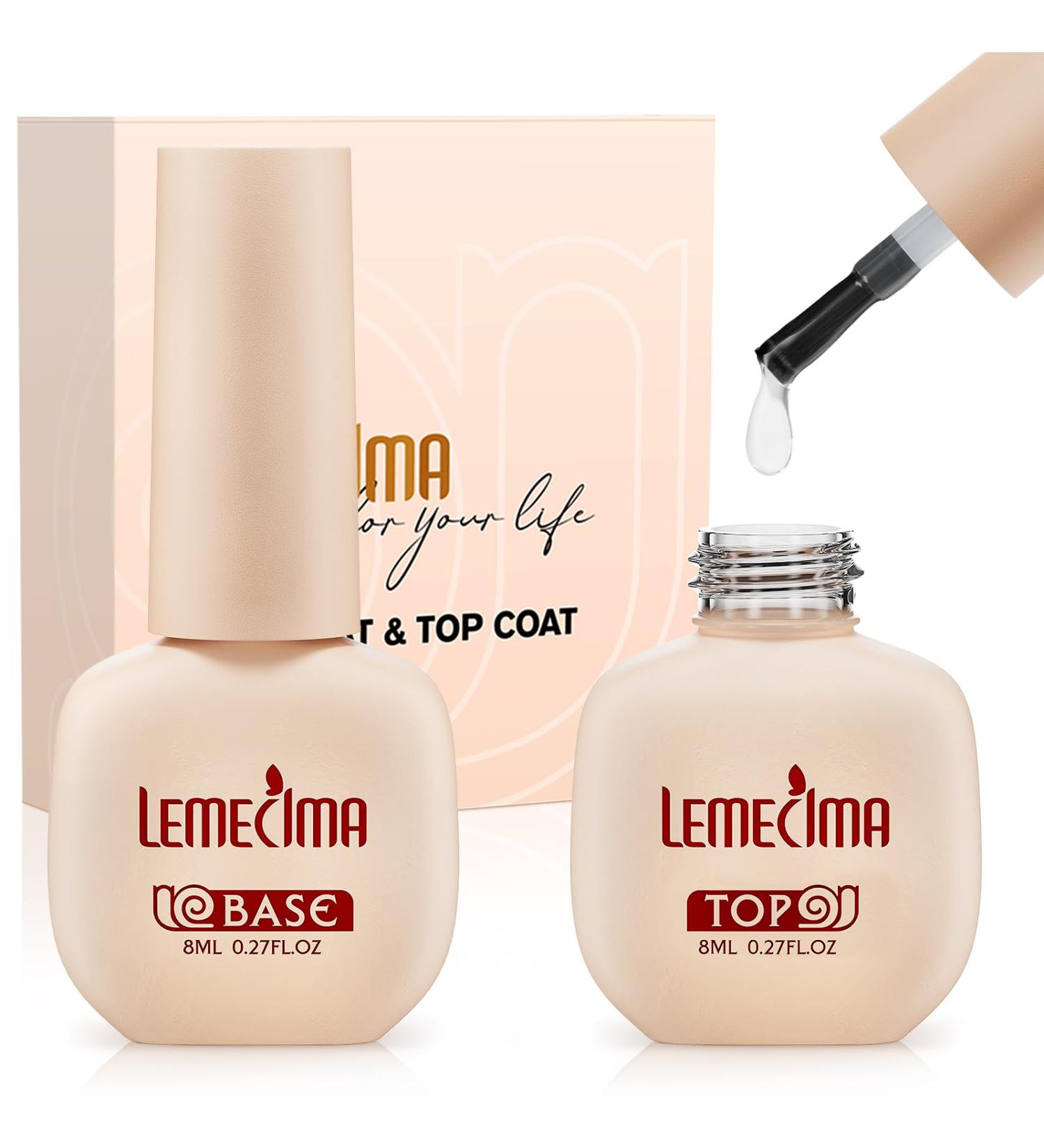 Lemecima Gel Nail Polish Base & Top Coat Set | Glossy & Long-Lasting | UV/LED Lamp Dry | 28+ Days Wear - Buy Online on GoSupps.com