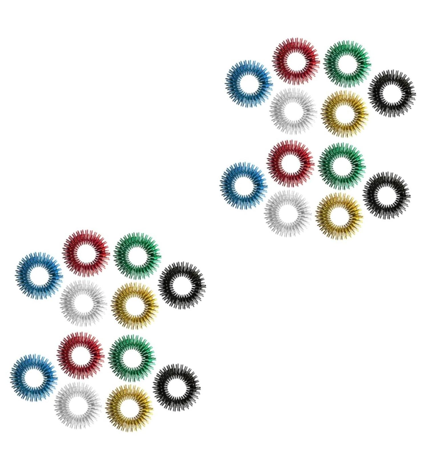 Ultechnovo 24 STK Spiky Finger Massage Rings | Noiseless Roller Stress Relief & Kidcraft Game Set | Finger Massage Device for Kids & Adults - Buy Online on GoSupps.com