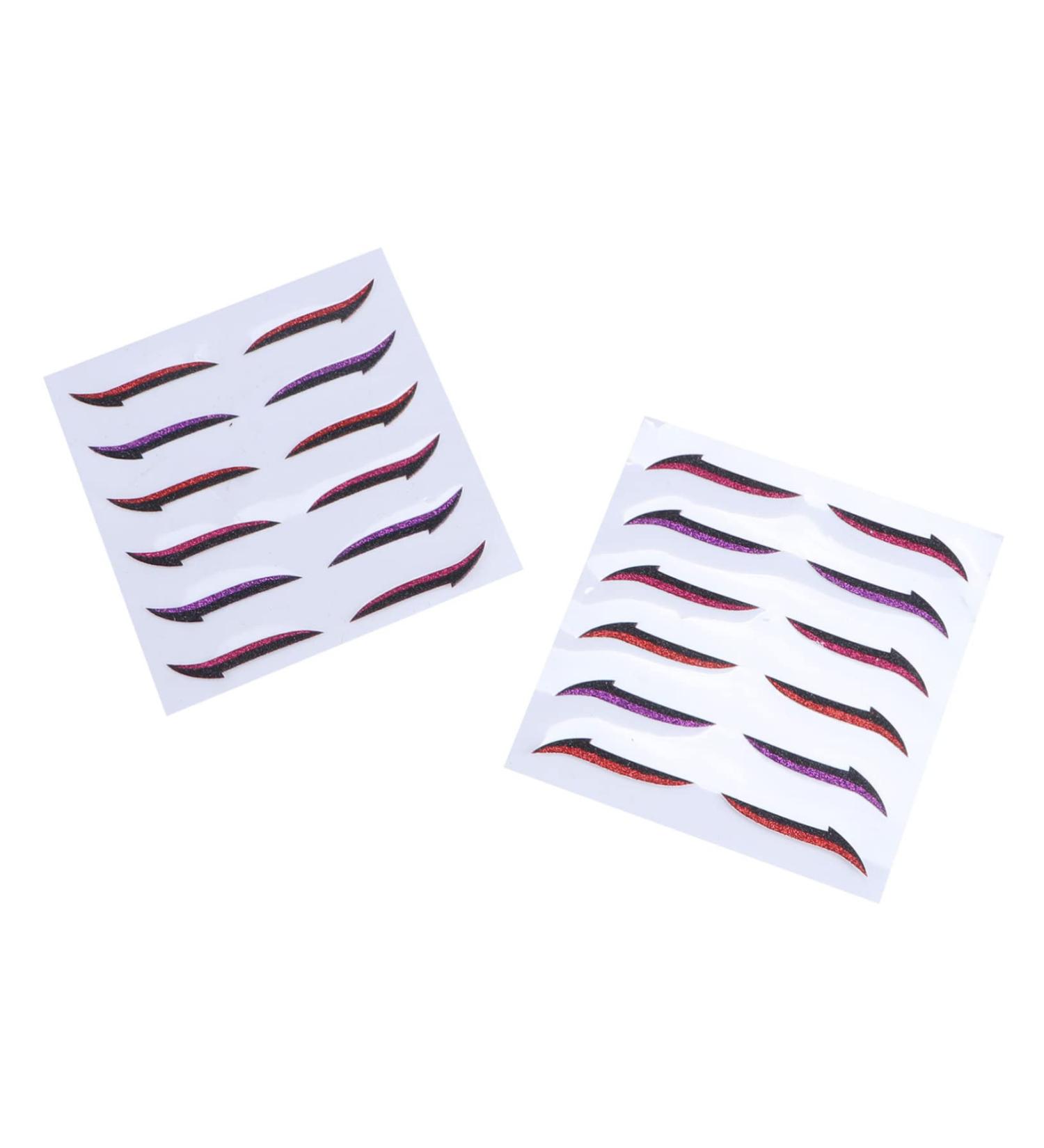 Mikinona 12 Pairs Glitter Eyeliner Self- Adhesive Eye Line Strip Eyeshadow Invisible Tape Double Sticker - Buy Online on GoSupps.com