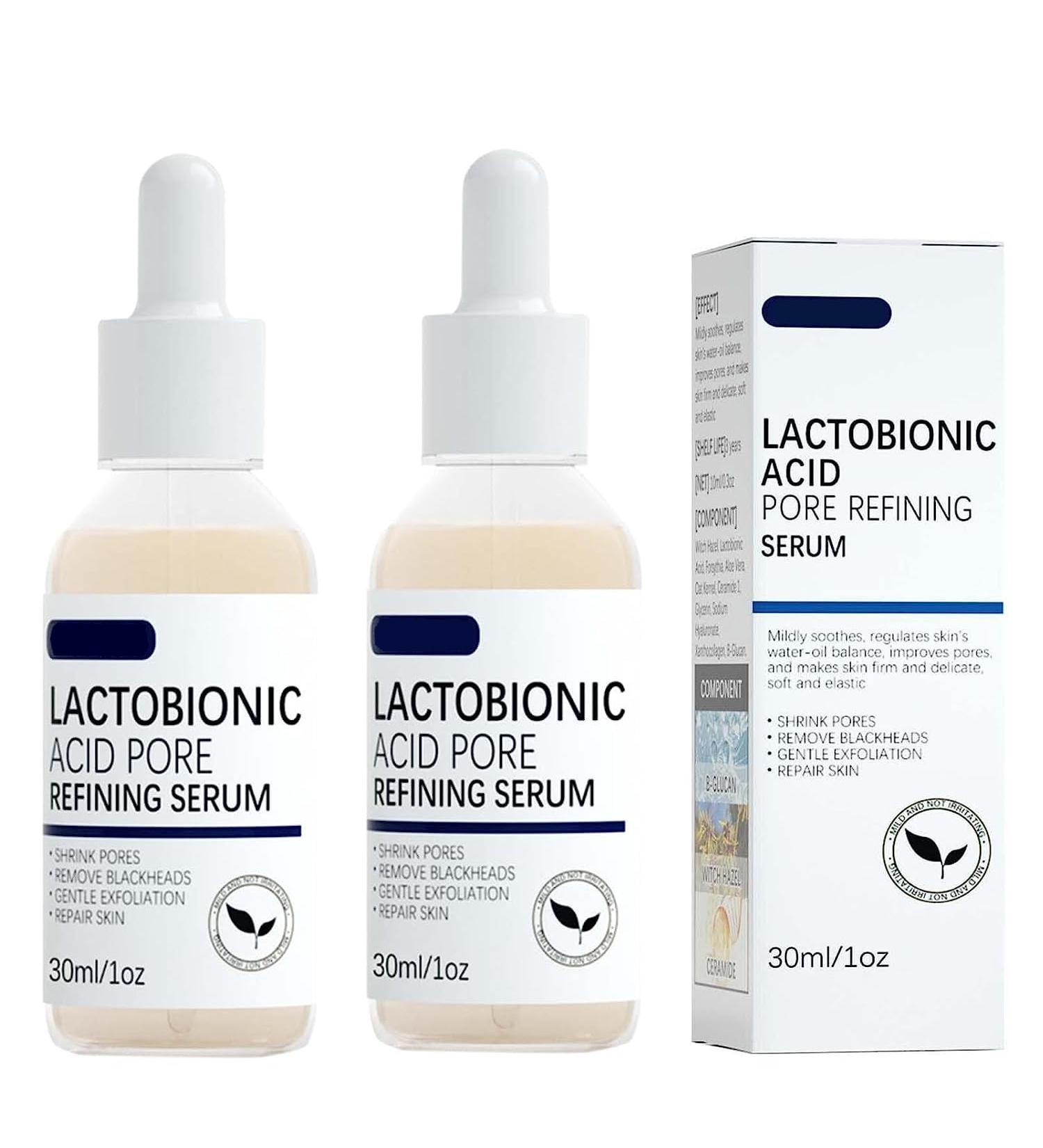 Lactobionic Acid Pore Refining Serum Lactobionic Acid Pore Shrink Face Serum Pore Refining Serum Reduce Fine Lines Facial Liquid Anti-Wrinkle for All Skin (60ml) - Buy Online on GoSupps.com