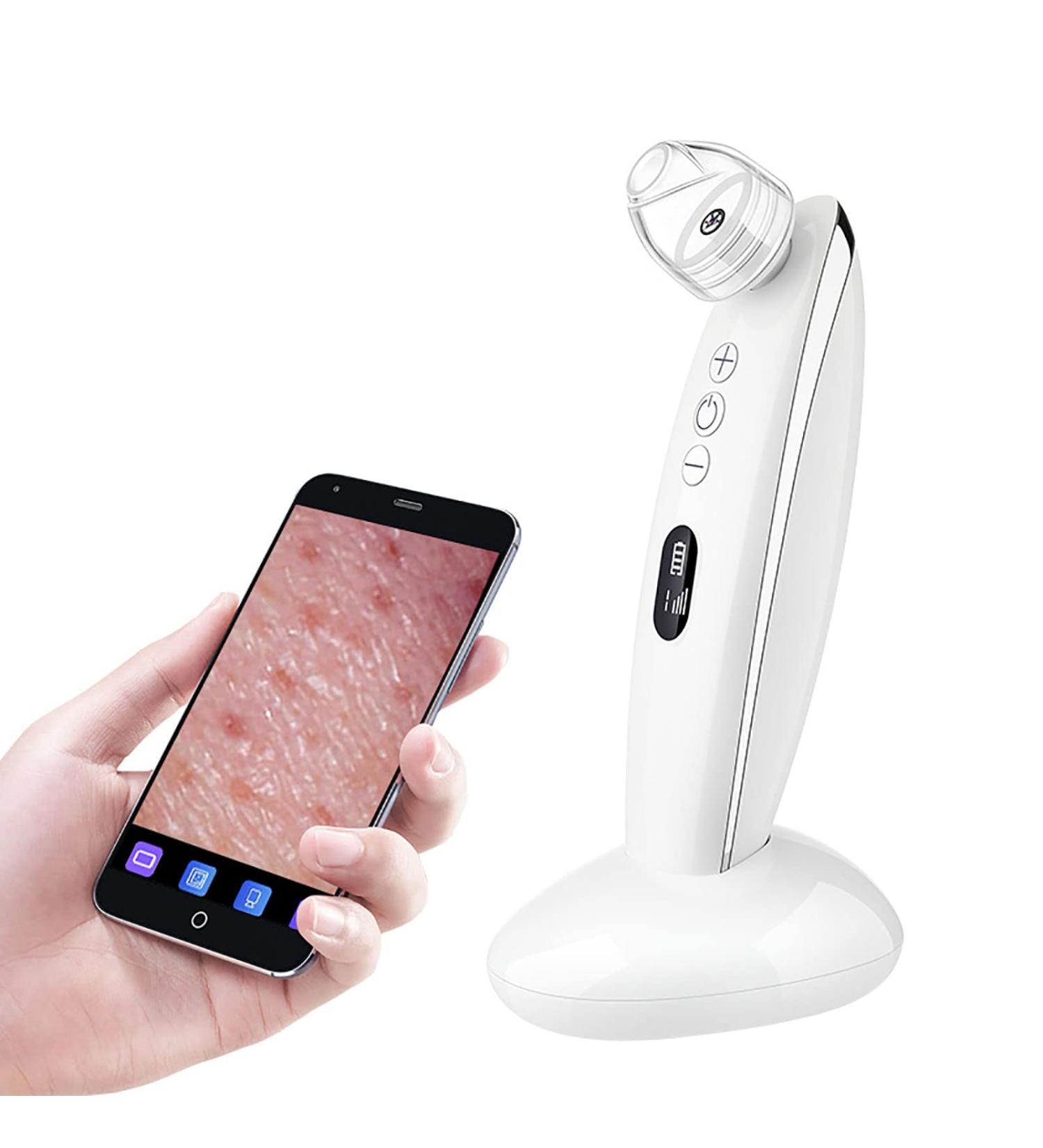 Visualization Facial Pore Cleaner Multifunction Blackhead Removal Device with 4 Suction Tip 20x Magnification Lens Smart Wireless WiFi Connection for Remove Acne Whiteheads Strawberry Nose - Buy Online on GoSupps.com