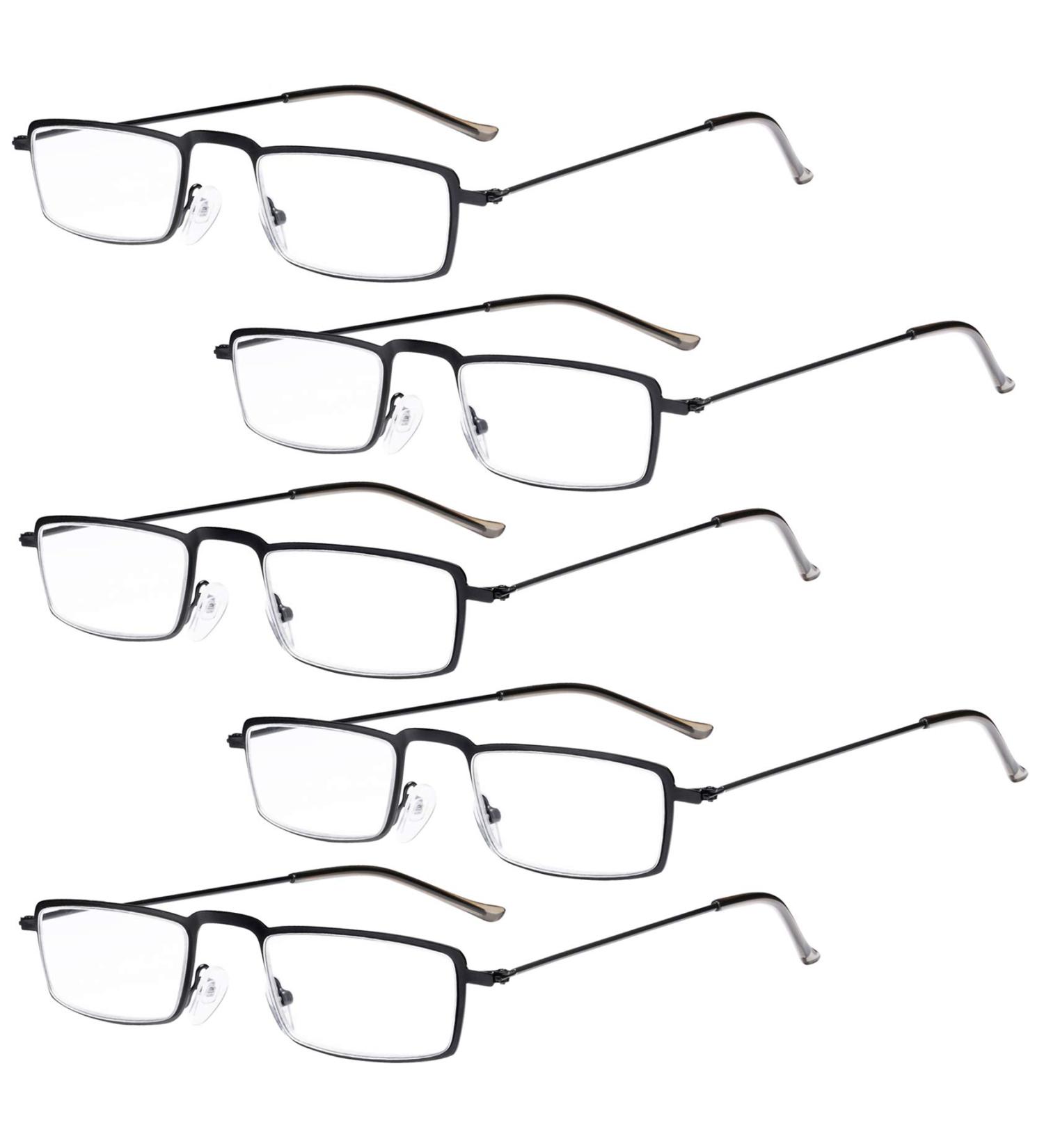 Eyekepper 5 Pieces Stainless Steel Half-Eye Reading Glasses +2.00 - Stylish Black Readers for Optimal Vision - Buy Online on GoSupps.com
