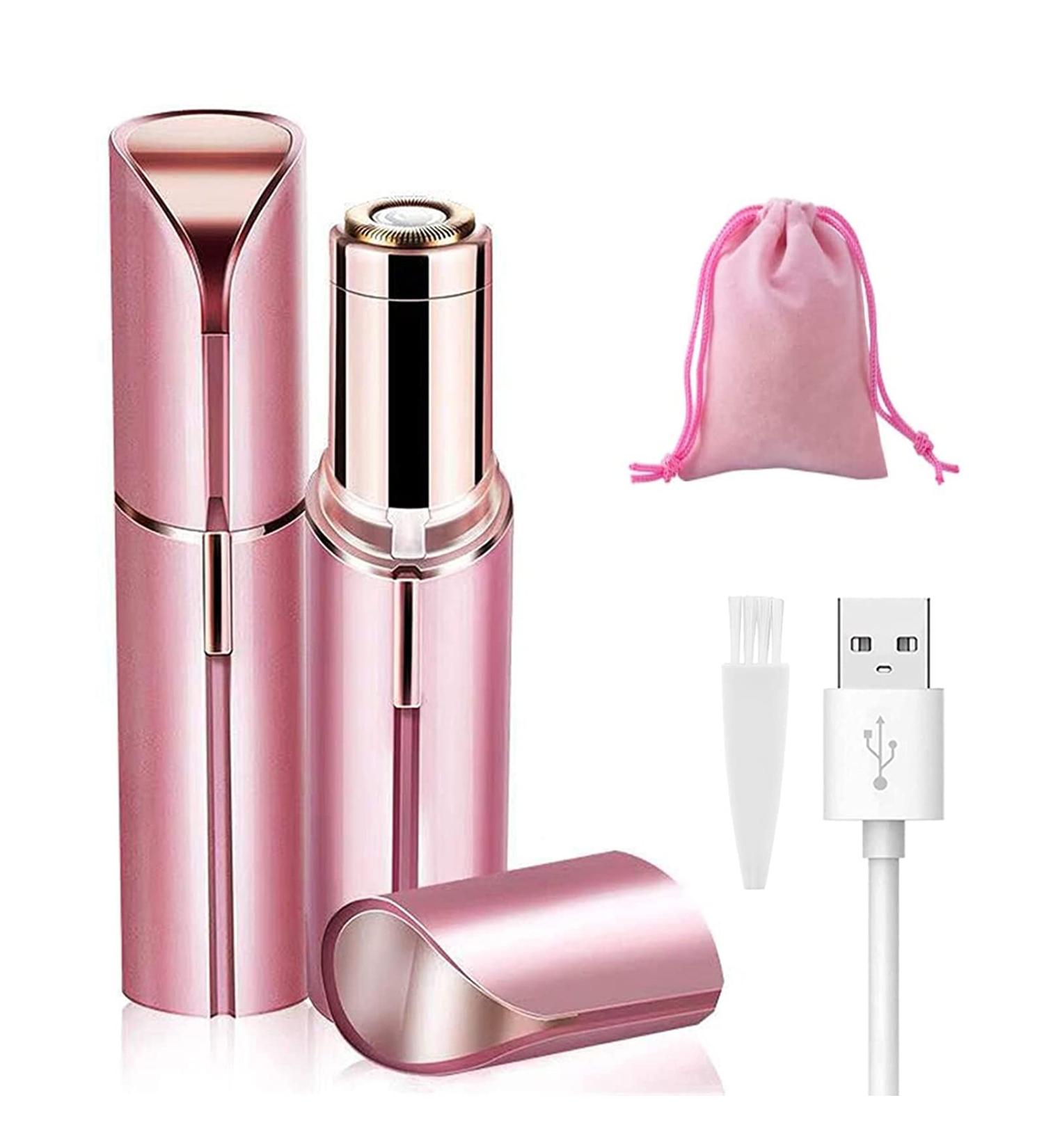 Portable Electric Facial Hair Remover for Women - Painless Mini Razor Shaver for Chin, Lips, Armpits, and Body - USB Rechargeable Bikini Epilator in Pink - Buy Online on GoSupps.com