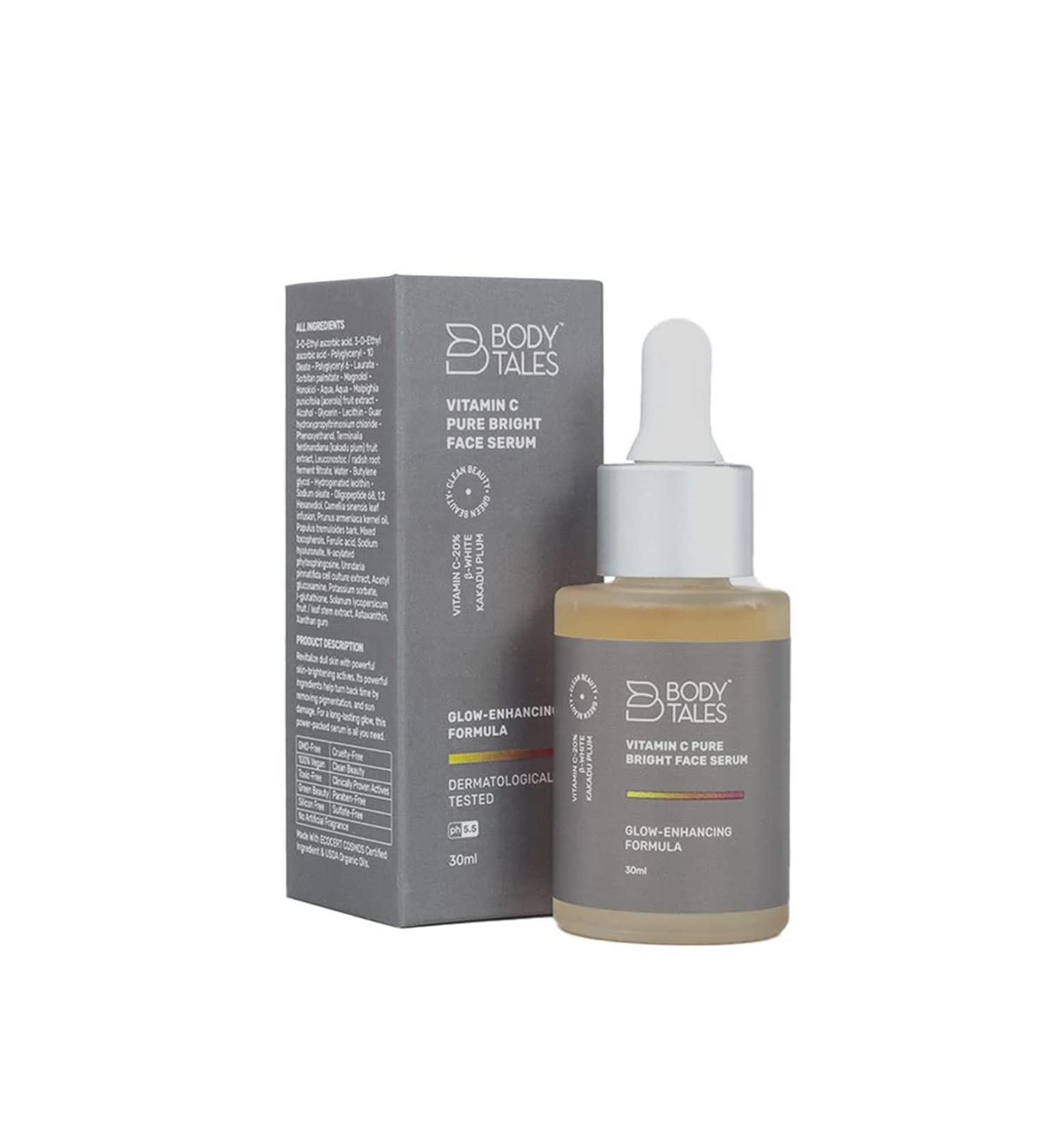 Vitamin C Pure Bright Face Serum - Glutathione for Skin Brightening & Dark Spot Removal | Paraben Free Sun Damage Protection 1 Fl Oz - Buy Online on GoSupps.com