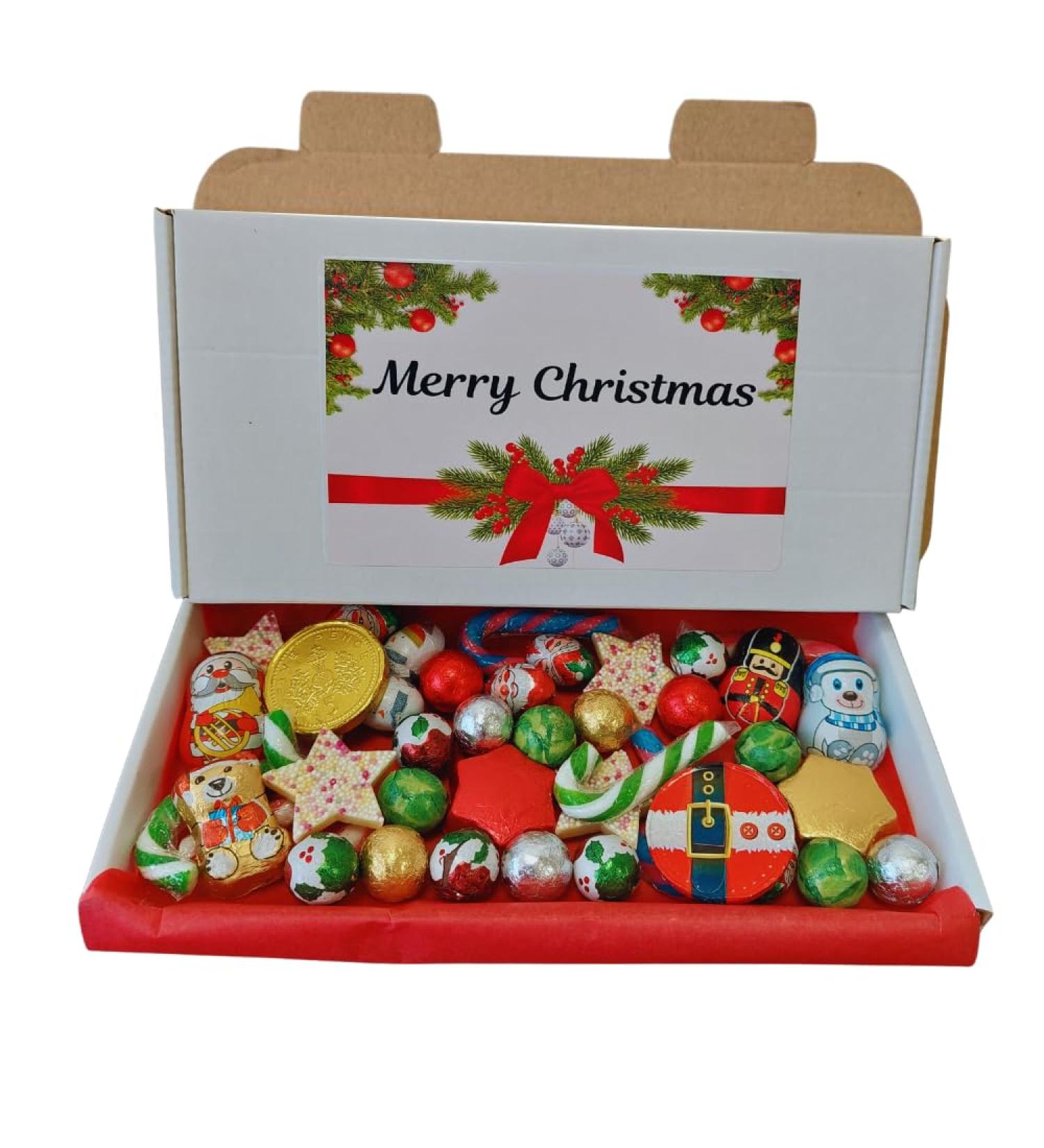 Christmas Festive Chocolate Foils Milk Chocolate Assortment Sweet Gift Box Xmas Stocking Filler Christmas Treats Box - Santa Belt coin Santas Nutcracker Sprouts Snowie Stars 250g - Buy Online on GoSupps.com