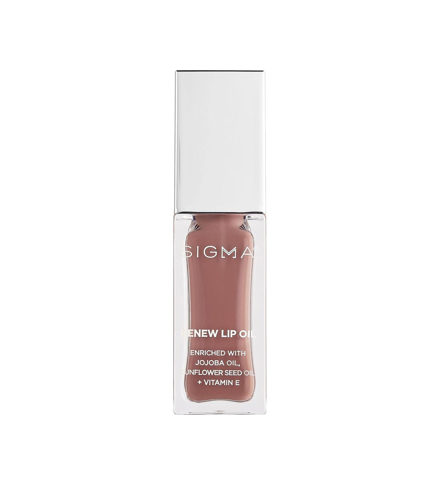 Sigma Beauty Renew Lip Oil - Neutral Nude Sheen | Nourishing & Non-Sticky Paraben-Free Lip Gloss - Buy Online on GoSupps.com