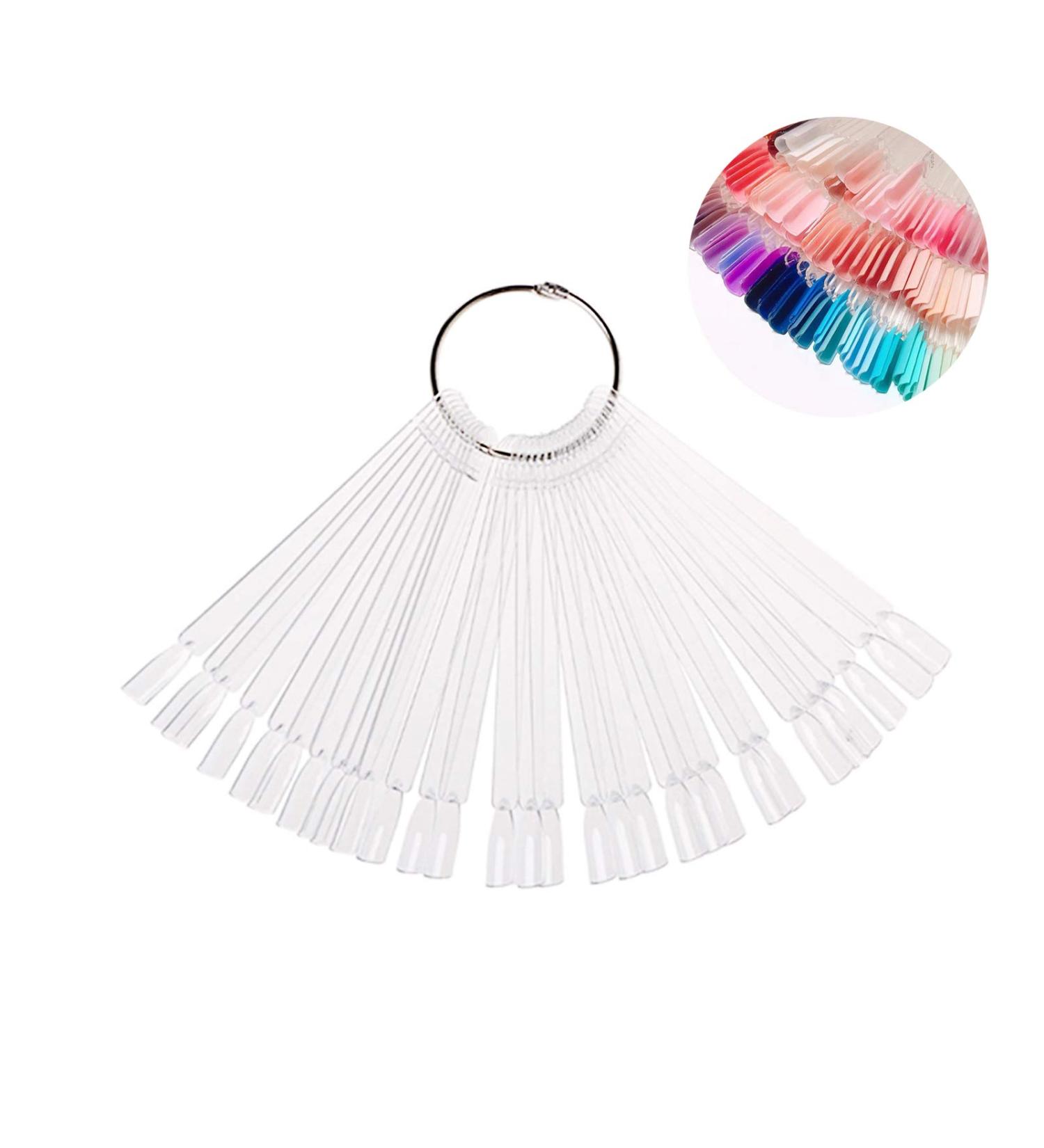 Pinkiou Nail Swatches Set - 50 Clear Plastic Tips for Nail Art Display and DIY - Buy Online on GoSupps.com
