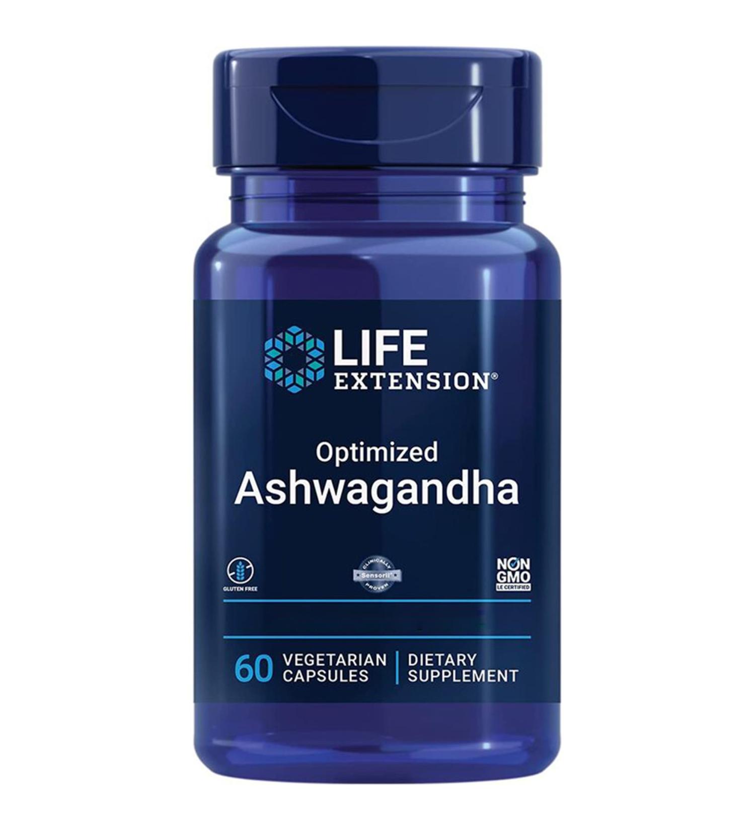 Life Extension Optimized Ashwagandha Extract (Ashwagandha Extract) 60 Vegan Vegetarian Gluten Free Soy Free Non-GMO - Buy Online on GoSupps.com