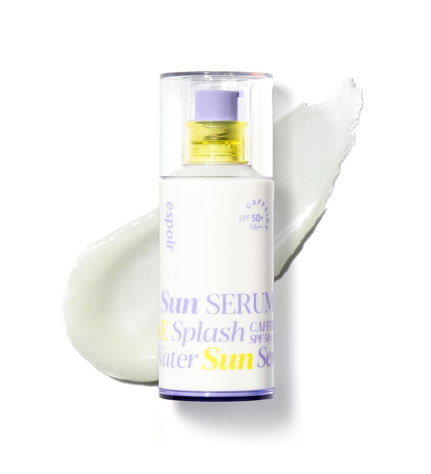 espoir Water Splash Sun Serum SPF50+ PA+++ 3 000ppm Caffeine for Reducing Puffiness & Enhancing Skin Elasticity Non-Oily Hydrating Sunscreen for Daily use Easy-to-Use Vegan 1.69 Fl Oz. - Buy Online on GoSupps.com