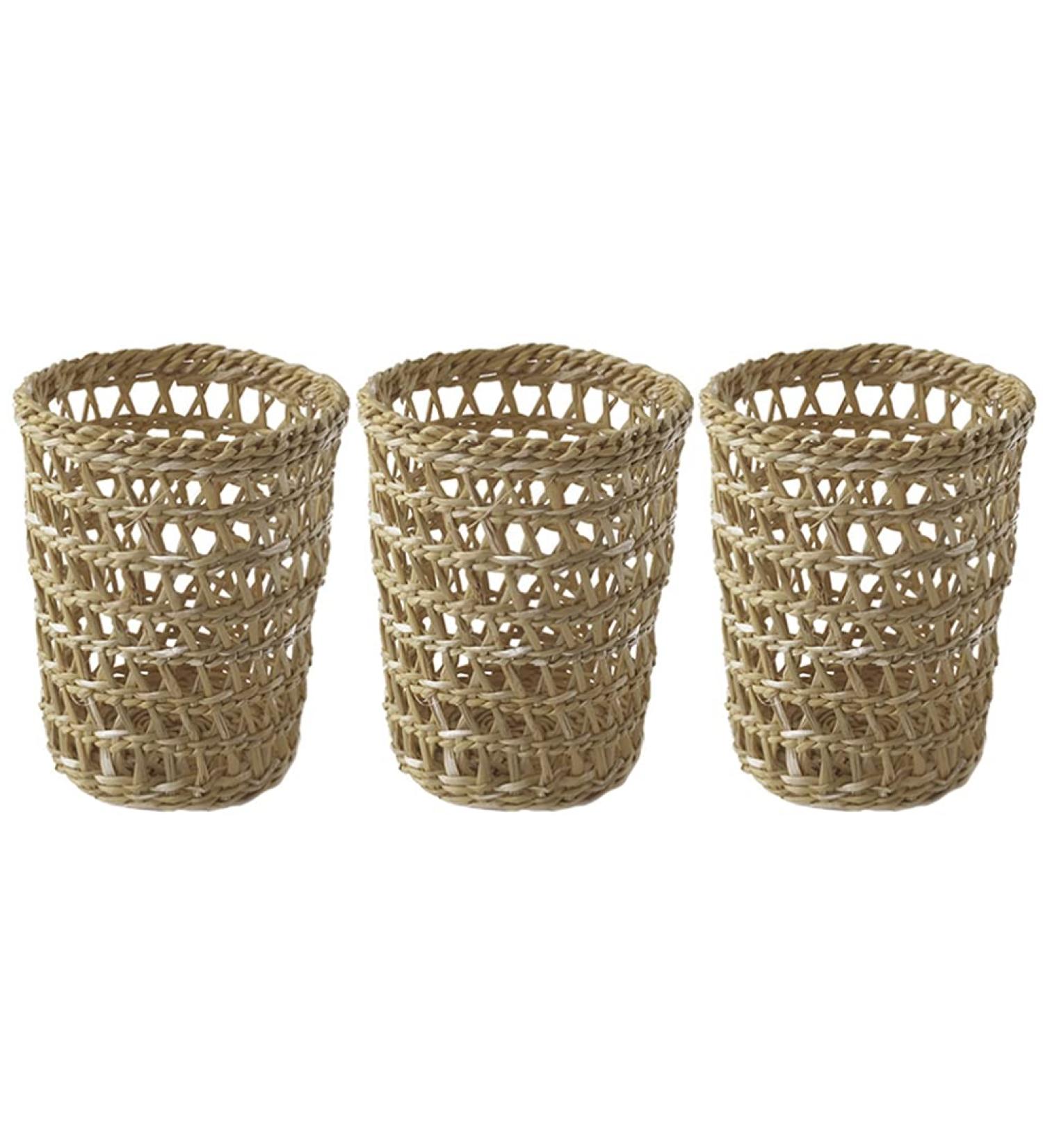 Garneck 3pcs Cup Sleeve Straw Woven Holders - Tumbler Insulator Sleeves for Hot & Cold Drinks - Buy Online on GoSupps.com
