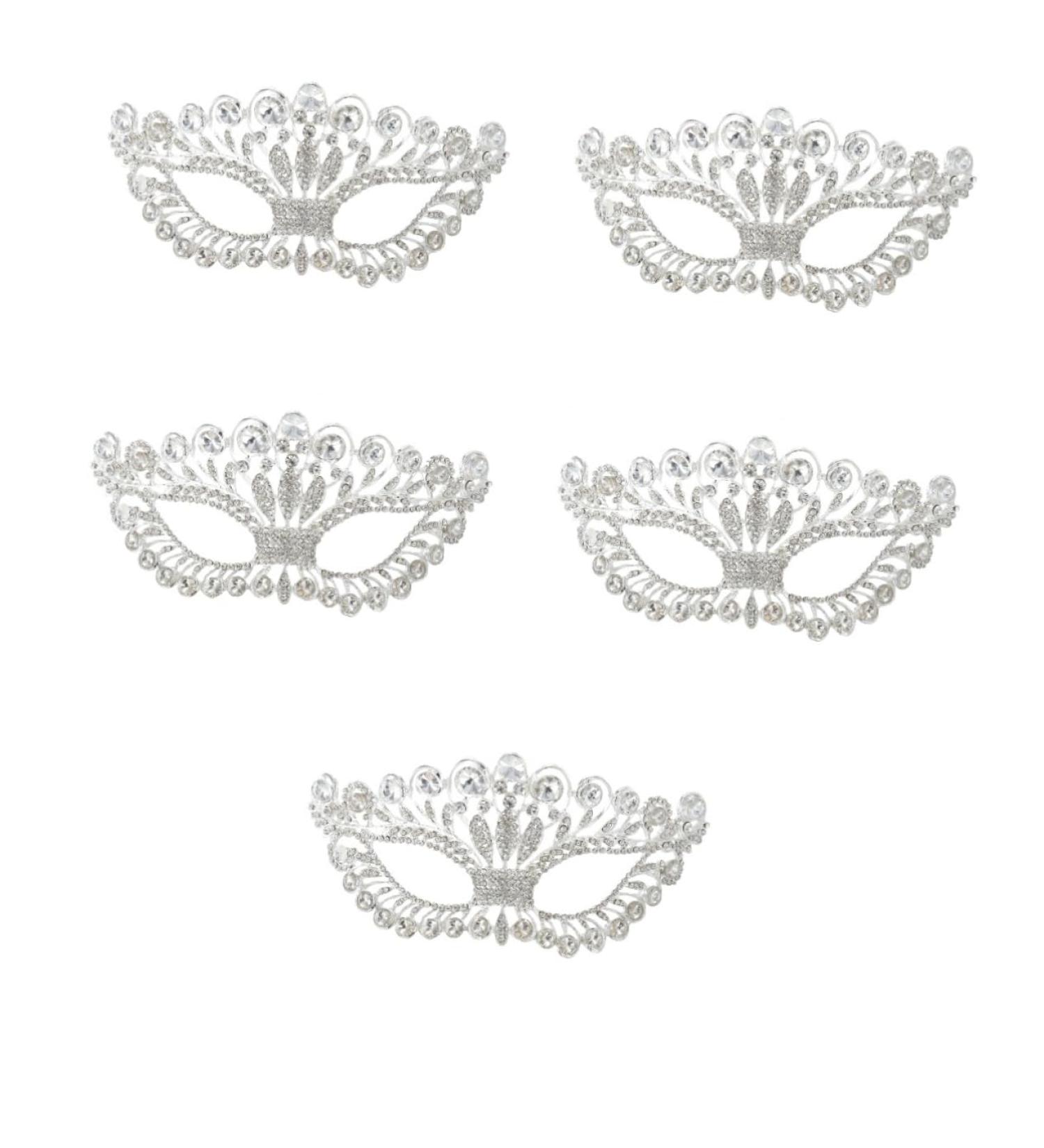 Imikeya 3-Piece Venetian Masks for Halloween & Christmas | Luxurious Bridal & Masquerade Masks - Gold & Silver Strass-Eye Design - Buy Online on GoSupps.com