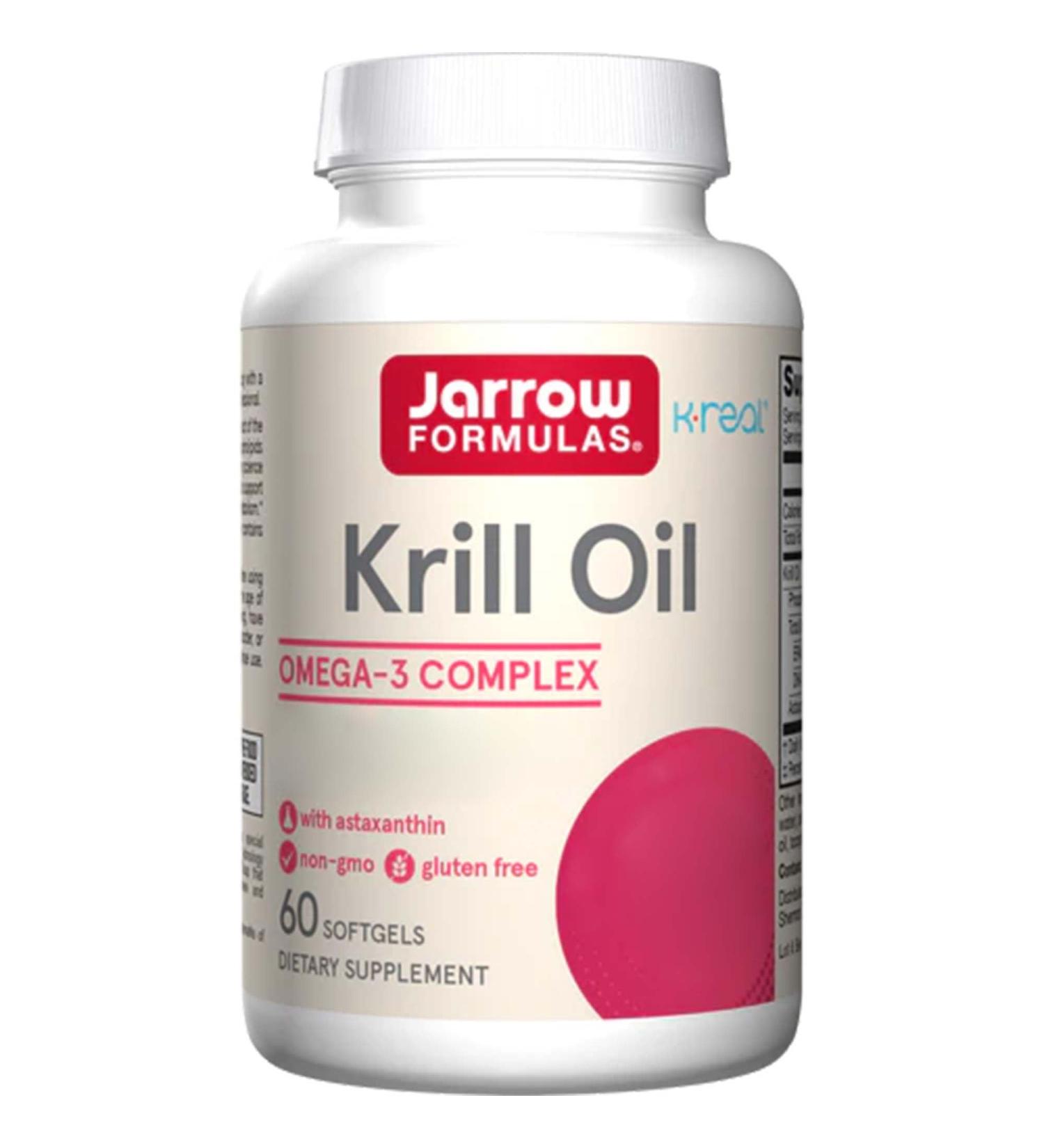 Jarrow Formulas Krill Oil 600mg Softgels with Omega-3 & Astaxanthin - Gluten-Free, SOYA-Free, GMO-Free - Buy Online on GoSupps.com