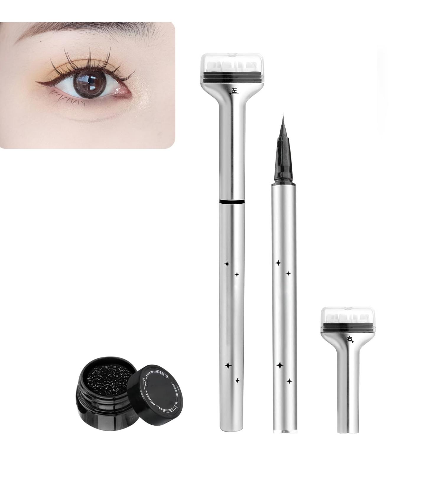 Lower Lash Stamp 2-in-1 Waterproof Sweatproof Eyeliner & Lower Eyelash Stamp Set Lower Lash Stamp Waterproof Lower Eyelash Stamps Quick Eye Makeup Tool (Brown) - Buy Online on GoSupps.com