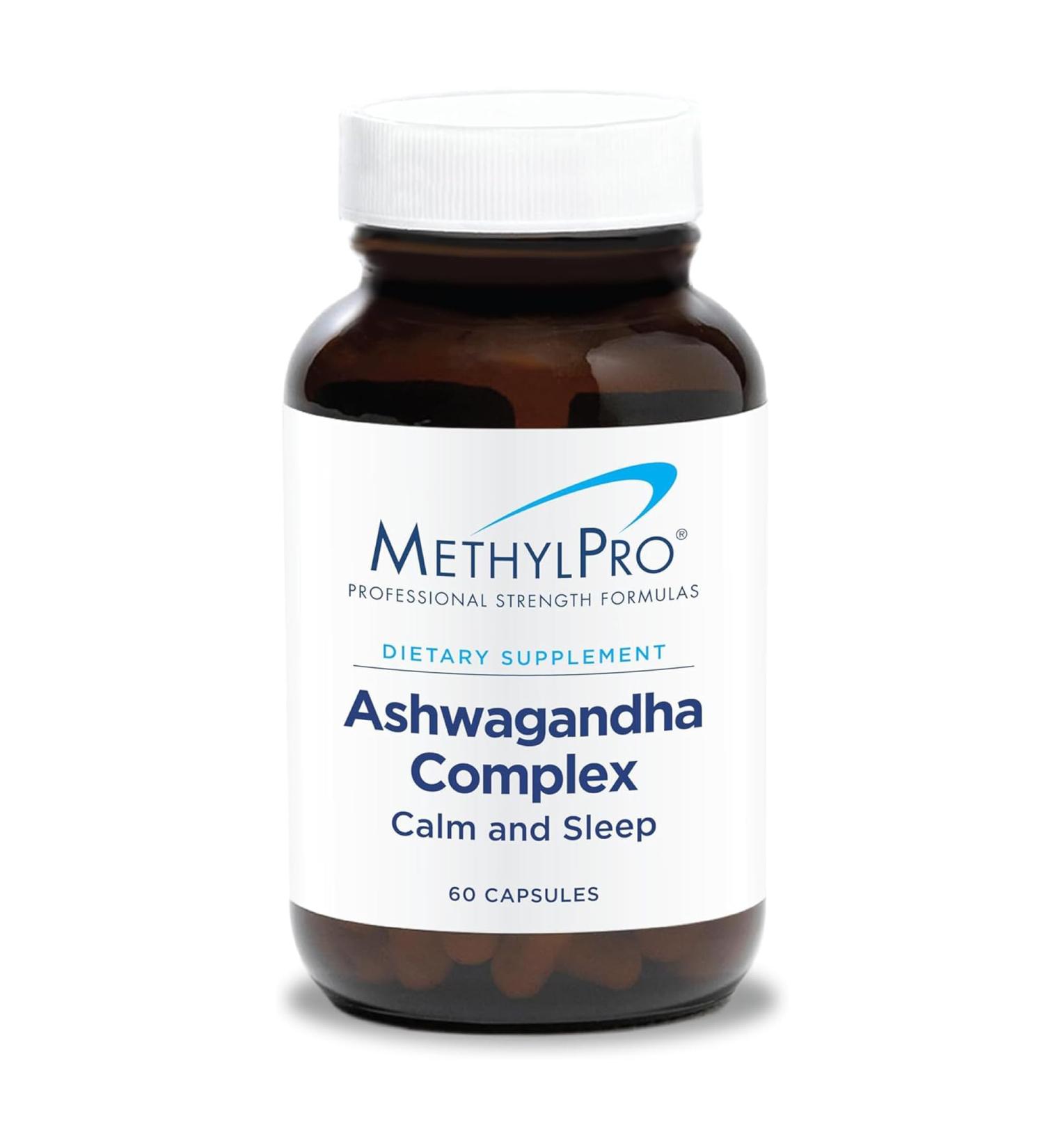 MethylPro Ashwagandha Complex - Ashwagandha Magnesium + L-Theanine Supplement for Women + Men Stress Support Calm Focus + Sleep - 60 Capsules - Buy Online on GoSupps.com