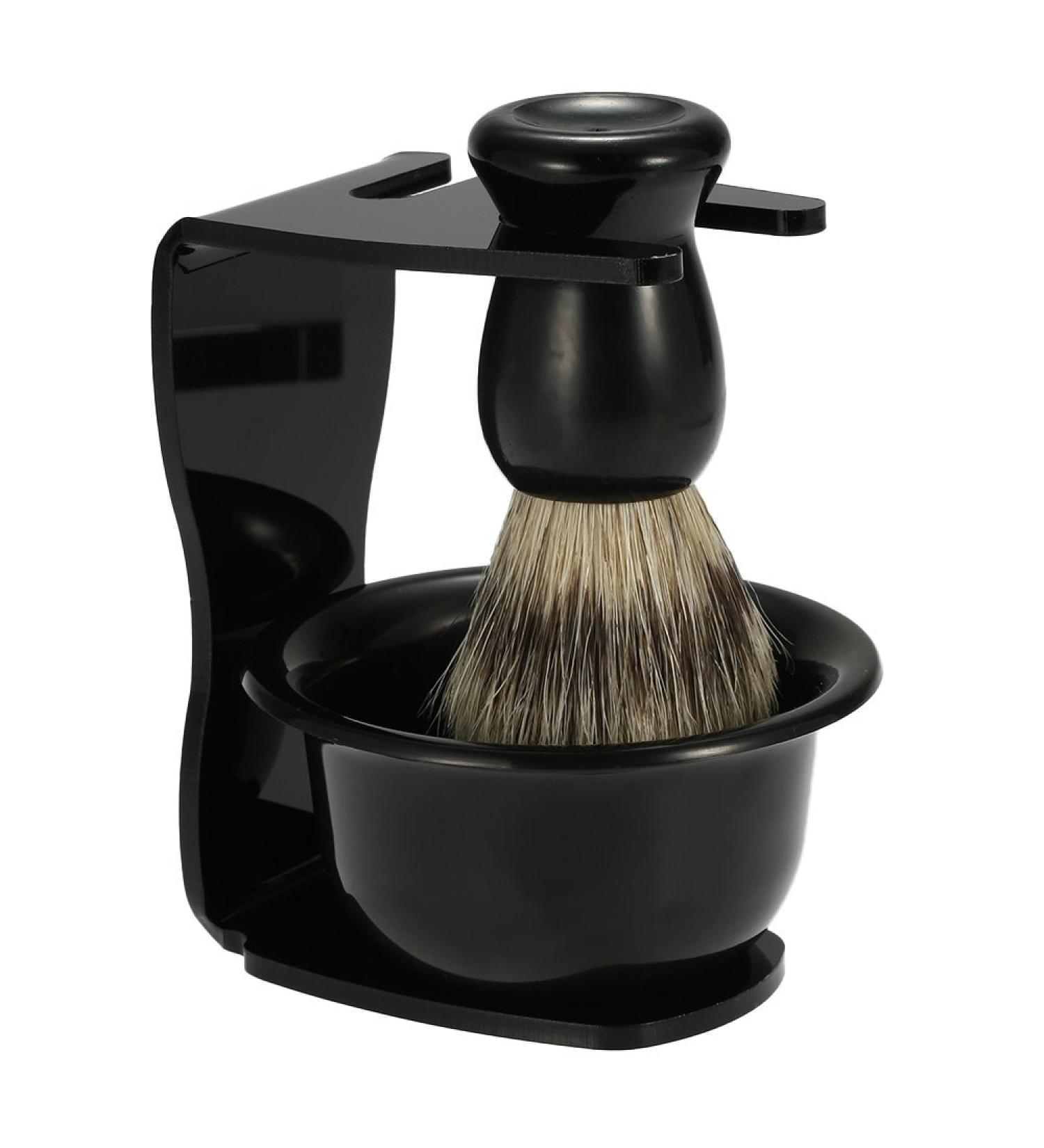 Premium 4 in 1 Shaving Set - Shaving Soap Brush Holder & Dish for a Luxurious Shave | International Shipping Available - Buy Online on GoSupps.com