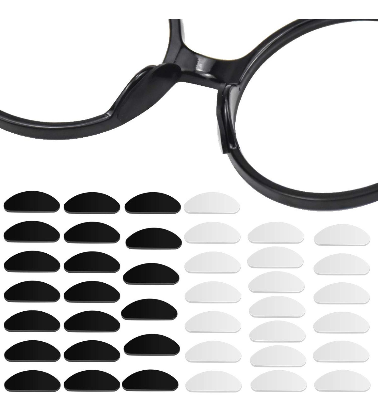 AvoDovA 20 Pairs Silicone Nose Pads for Glasses Stick On Anti-Slip Adhesive Nose Pads for Glasses Eyeglasses and Sunglasses (10 Pairs Clear + 10 Pairs Black 1mm) - Buy Online on GoSupps.com