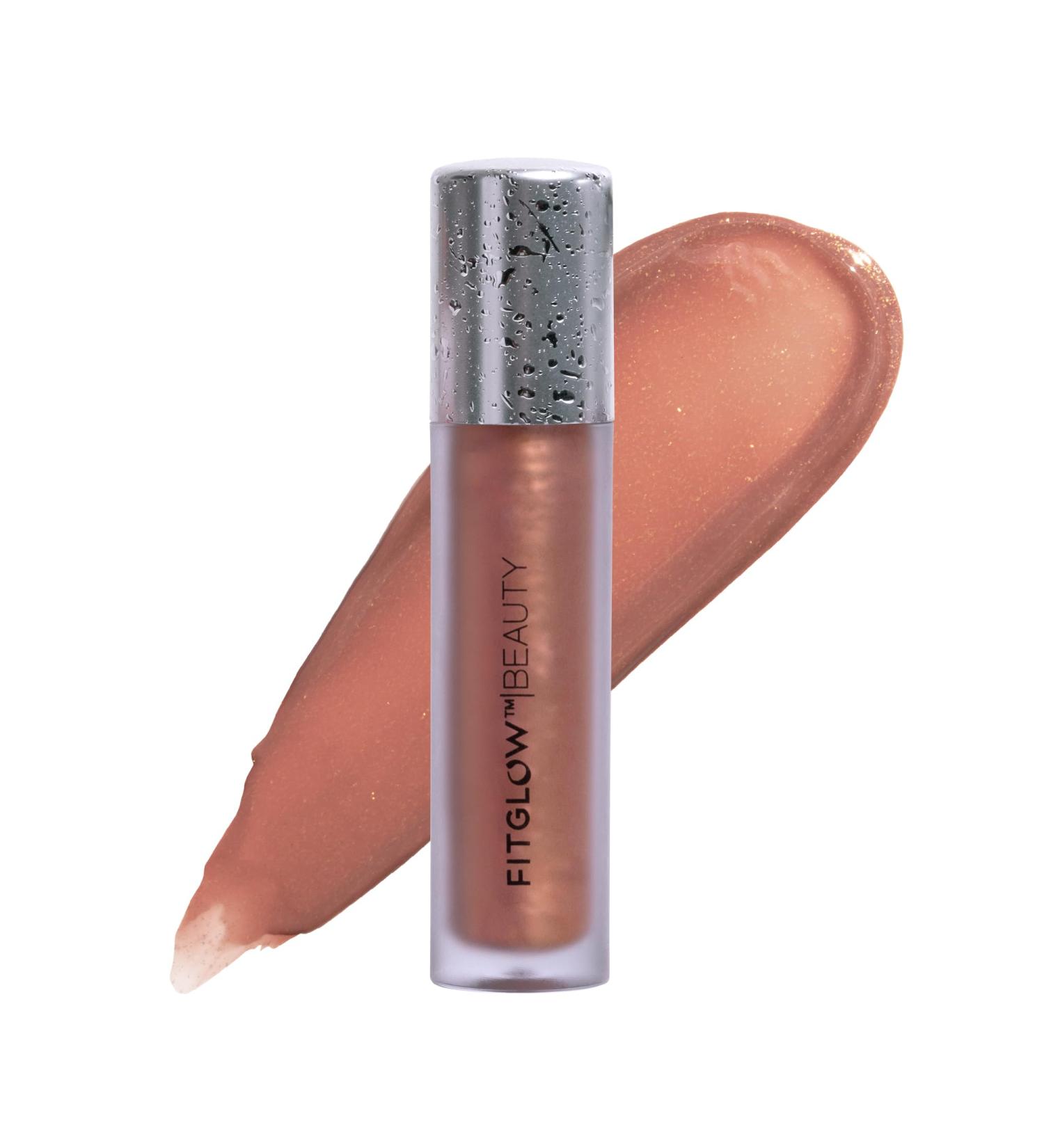 FITGLOW Beauty Lip Colour Serum | Hydrating Lip Gloss | Plumping Anti-Aging Lip Treatment | Natural Shine with Pomegranate Sterols & Collagen | Buildable Color for Dry Chapped Lips | Gleam - 10g Gleam - Beige Nude - Buy Online on GoSupps.com