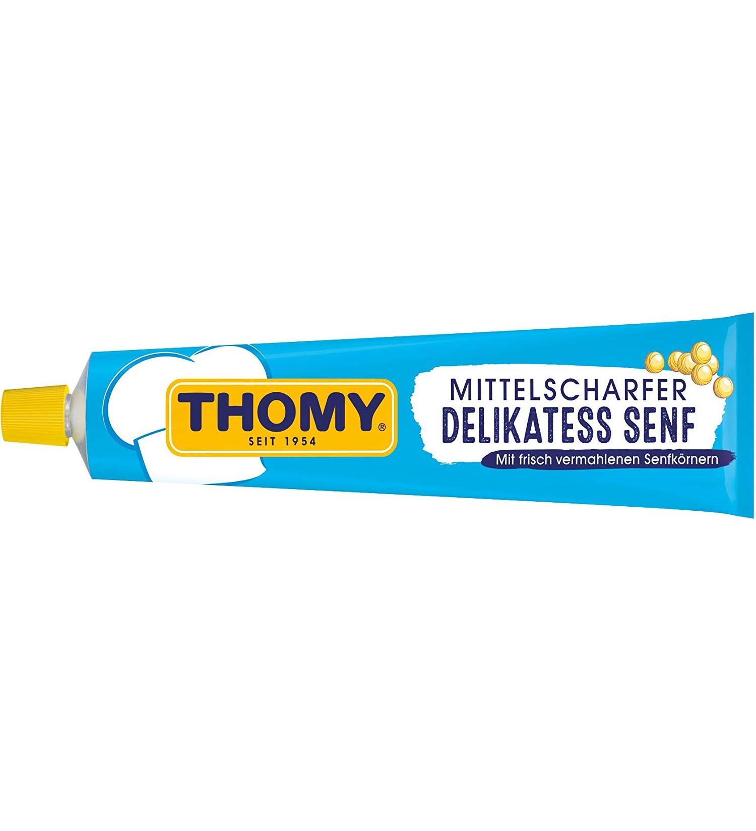 THOMY Medium Hot German Deli Mustard Tube | Brown & Yellow Mustard Seeds | 200 ml | Germany - Buy Online on GoSupps.com