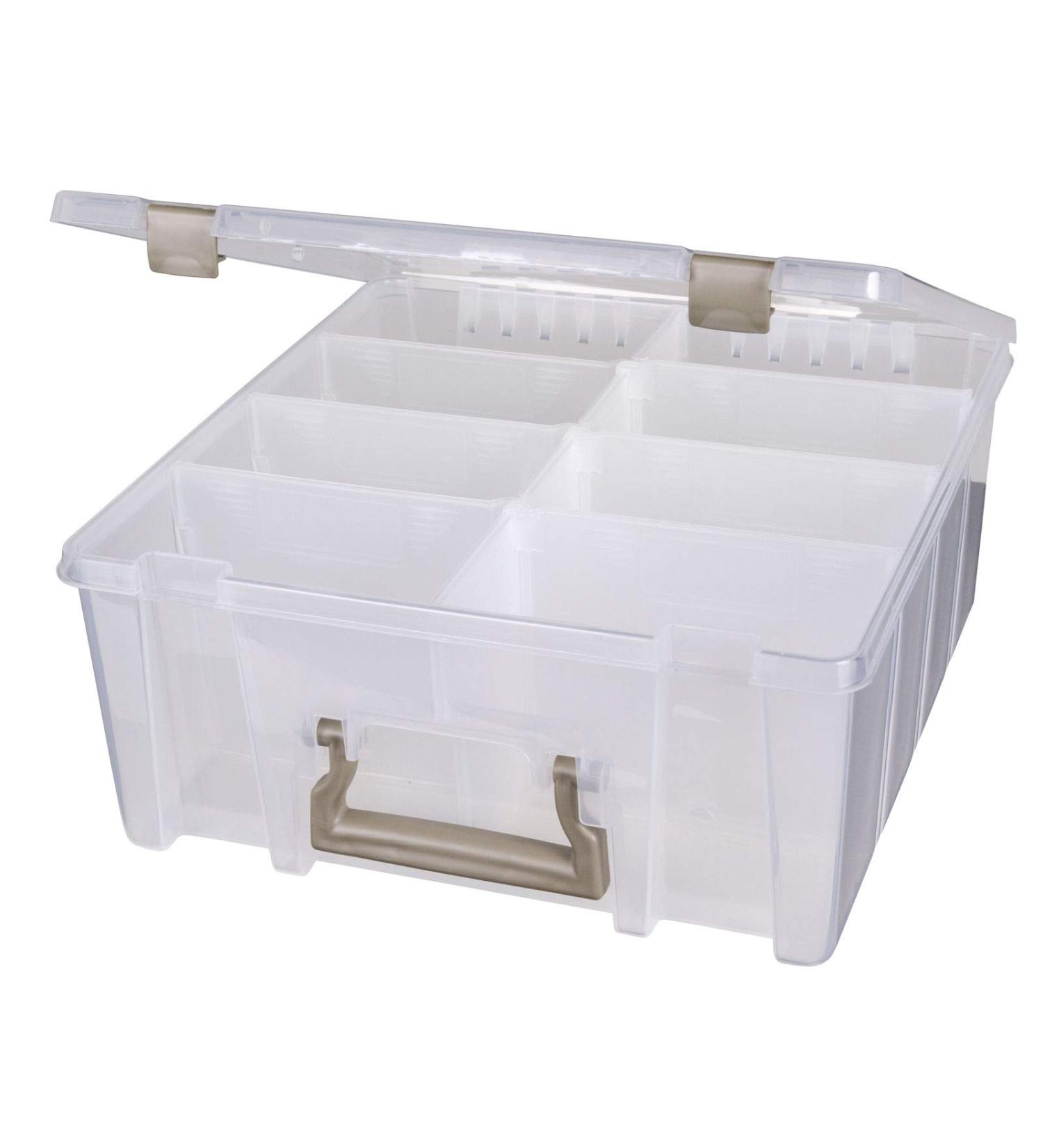 ArtBin 6990SO Double Deep Super Satchel with Removable Dividers, Clear/Gold - Large Portable Art & Craft Storage - Buy Online on GoSupps.com