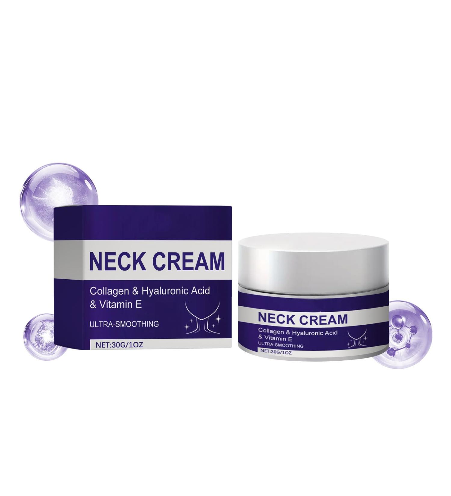 Neck Firming & Tightening Cream with Collagen Hyaluronic Acid & Vitamin E - Smooth Youthful Skin | 1 Oz - Buy Online on GoSupps.com