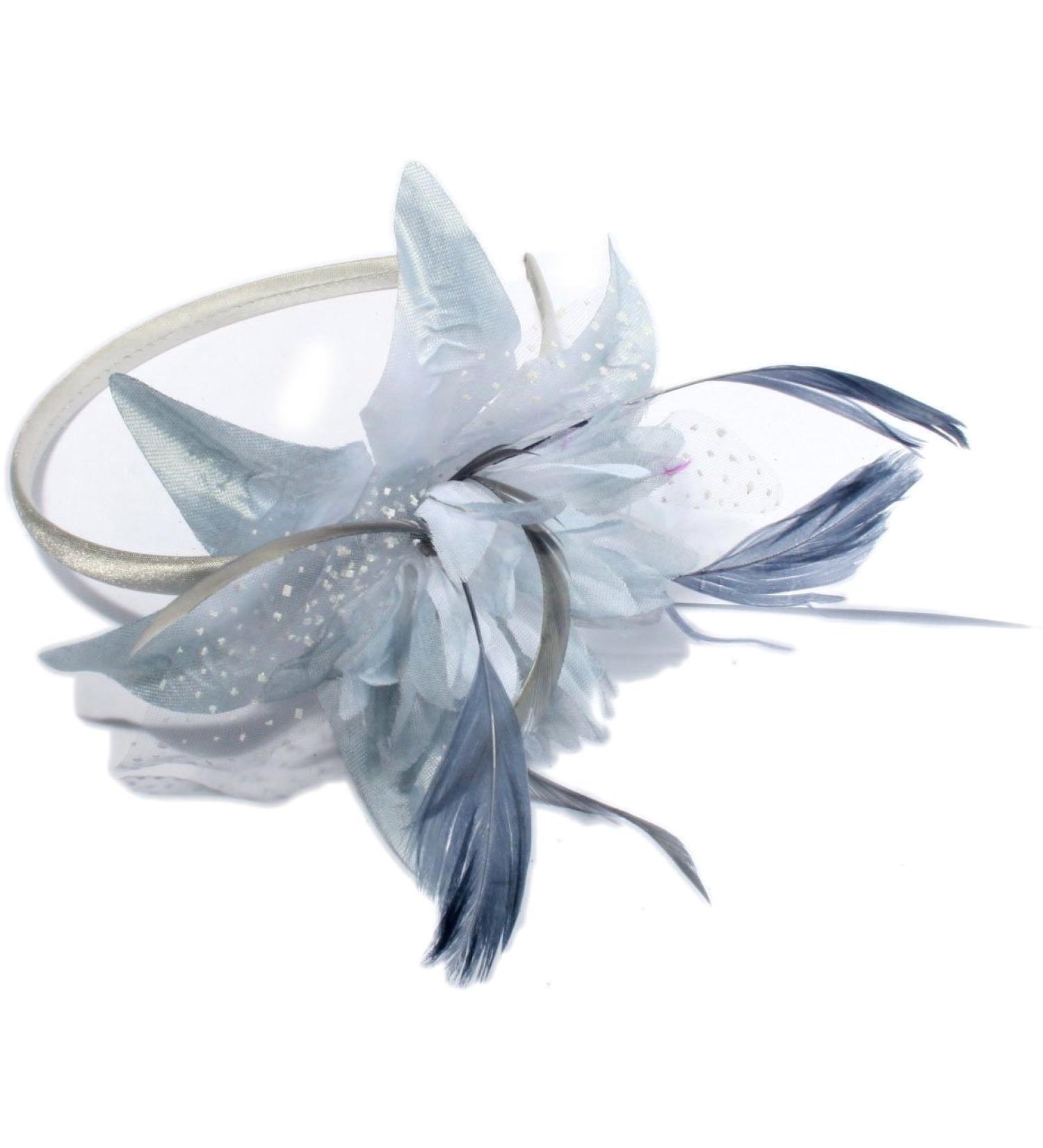 Ladies Beautiful Flower Headband Alice Band Fascinator. Available in Grey/Silver Pink amd Black Colours. (Silver)