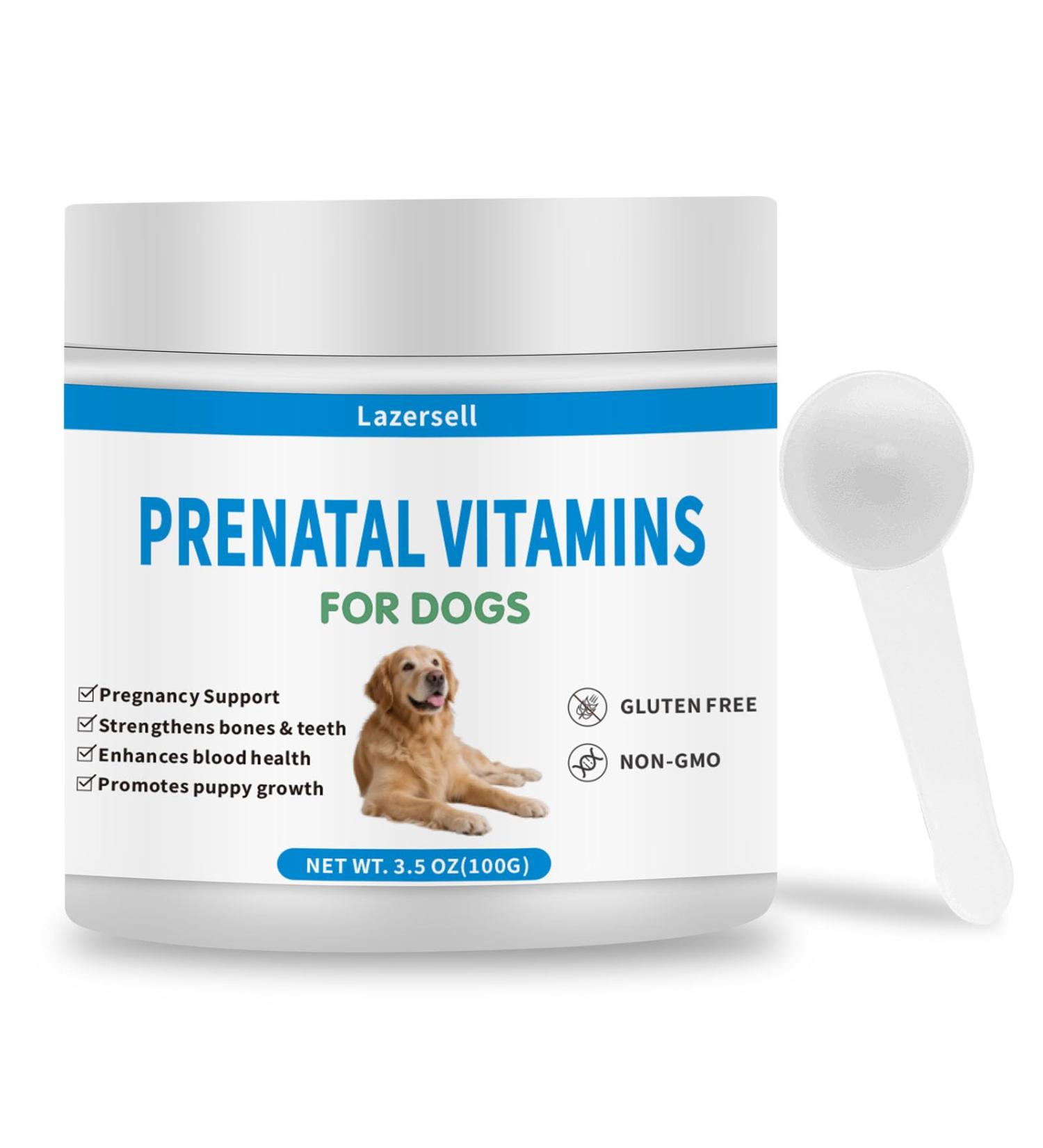 Prenatal Vitamins for Dogs - Aids Healthy Gestation Puppy Development & Milk Production - Packed with Folic Acid Calcium Iron & Key Vitamins - Ideal for Pregnant and Nursing Canines - Buy Online on GoSupps.com