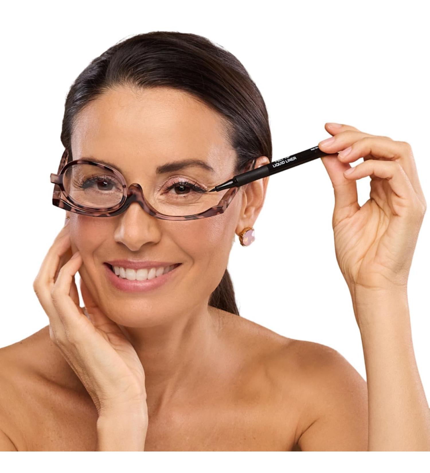 VICCI Makeup Reading Glasses - Dual-Purpose Flip Up Lens Magnifying Eyeglasses for Women | Lightweight Tortoise +2.5 Distortion-Free Vision - Buy Online on GoSupps.com