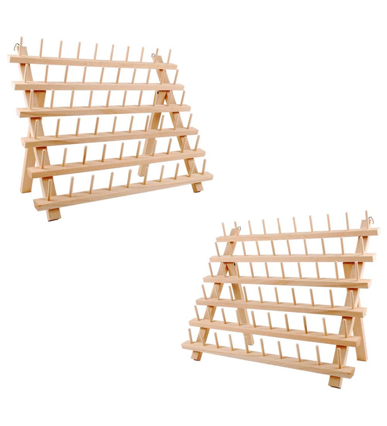 BAENRCY 2-Pack Wooden Thread Holder Sewing and Embroidery Thread Rack - 60-Spool Organizer with Hook - Buy Online on GoSupps.com