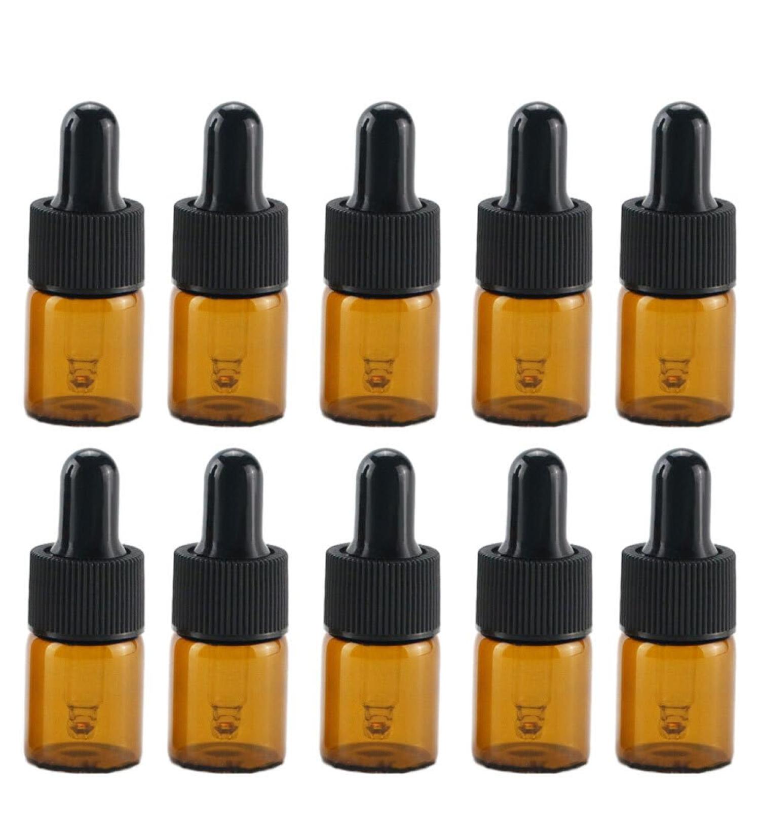 rongweiwang 20piece Leak-proof Mini Dropper Bottle Portable Glass Container For Essential Oils Refillable Bottle Glass Droppers 5ml - Buy Online on GoSupps.com