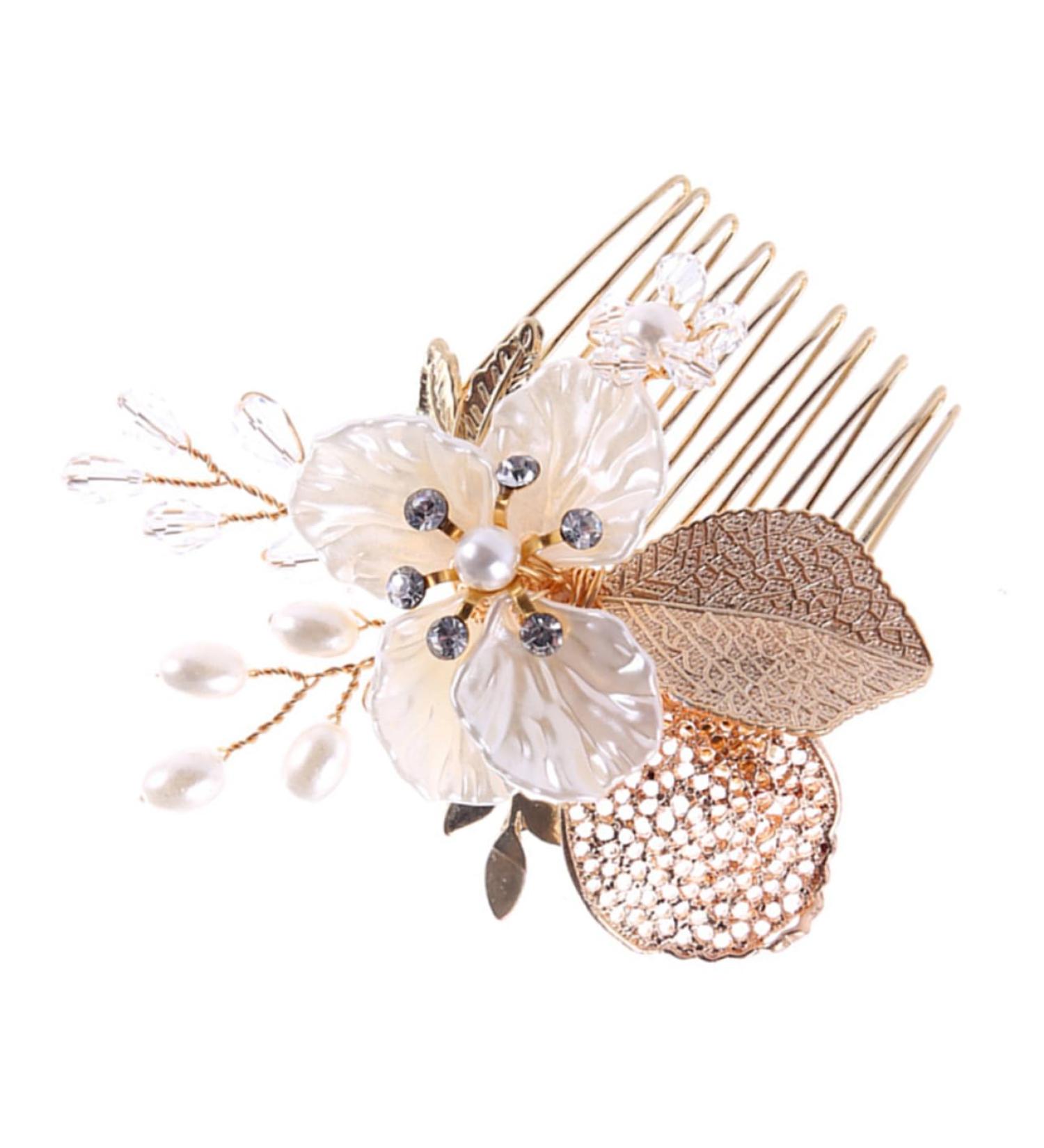 DOITOOL 1pc Bride Headpiece Crystal Headpiece Bridal Comb Headwear for Women Headpiece for Bride Tiara Bride Insert Comb Women Hair Accessory Leaf Hair Comb Miss - Buy Online on GoSupps.com