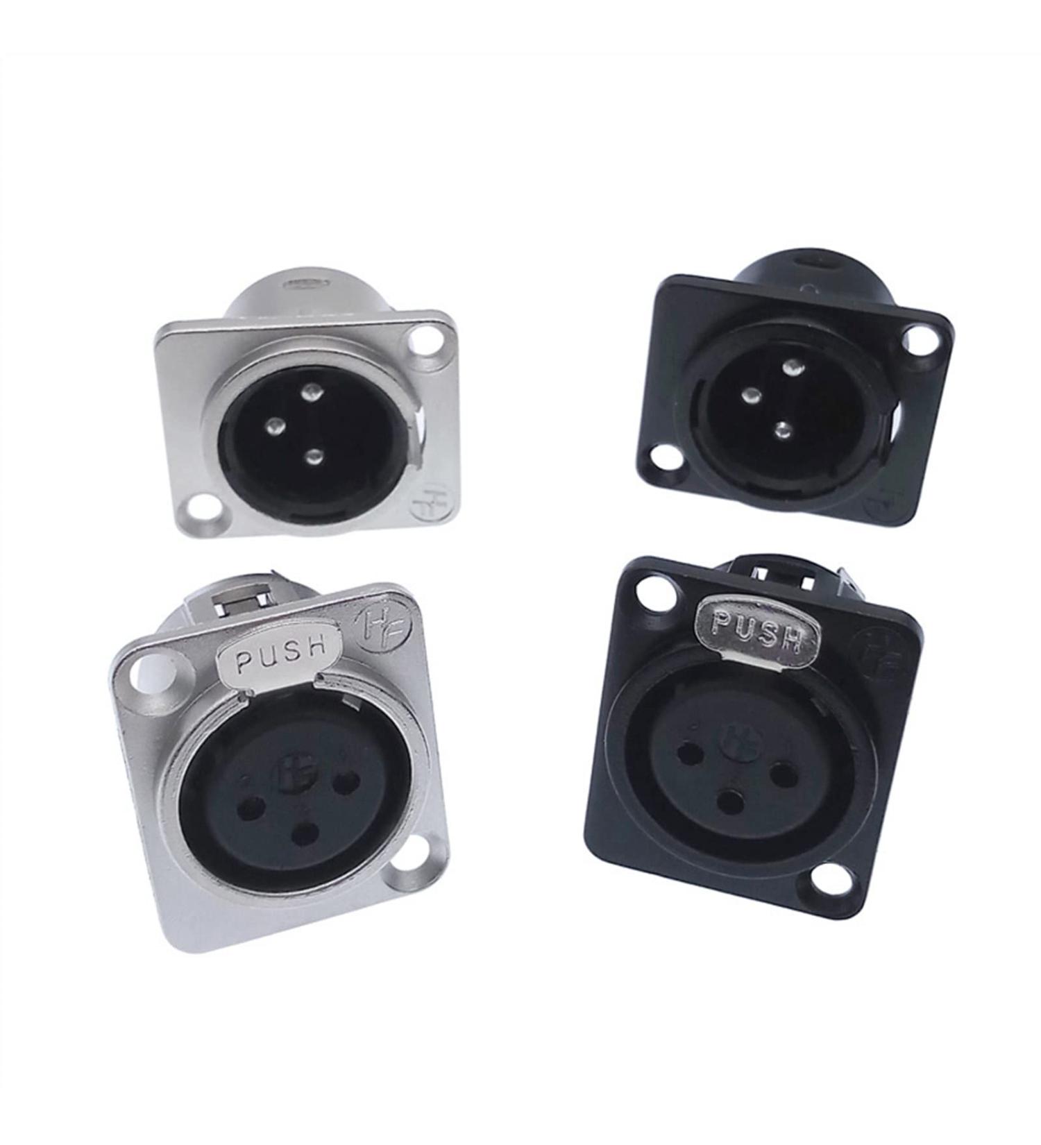 XLR Metal Socket YS145 YS146 Male Female 3 Pin Microphone Connection - Black Female (YS145BG YS146BG) - Buy Internationally - Buy Online on GoSupps.com