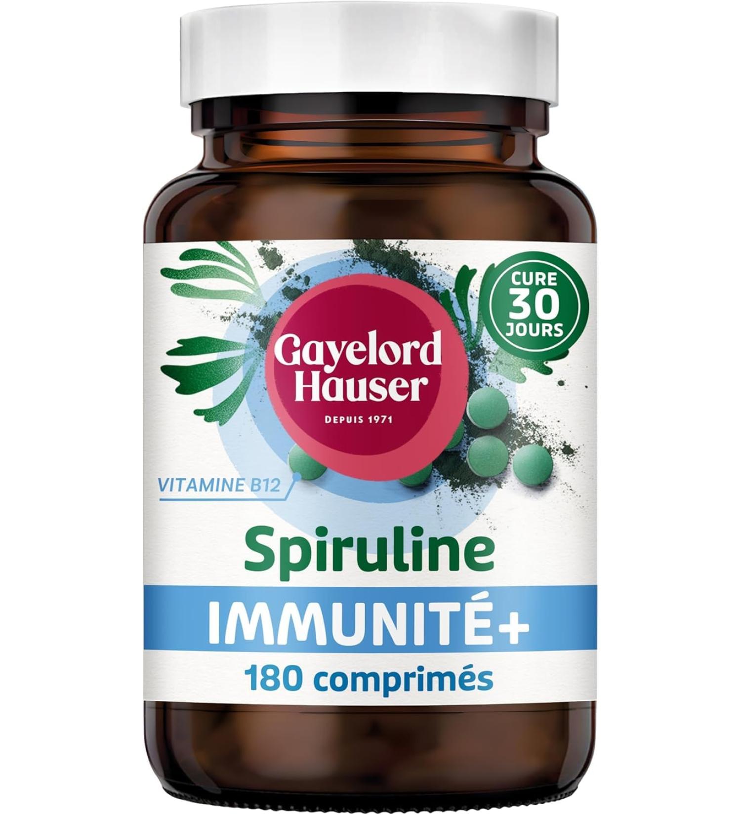 GAYELORD HAUSER Spiruline BIO Riche en Vitamine B12 Immunit plus Soutient les D fenses Naturelles Cure de 30 Jours 180 Comprim s 90 g - Buy Online on GoSupps.com