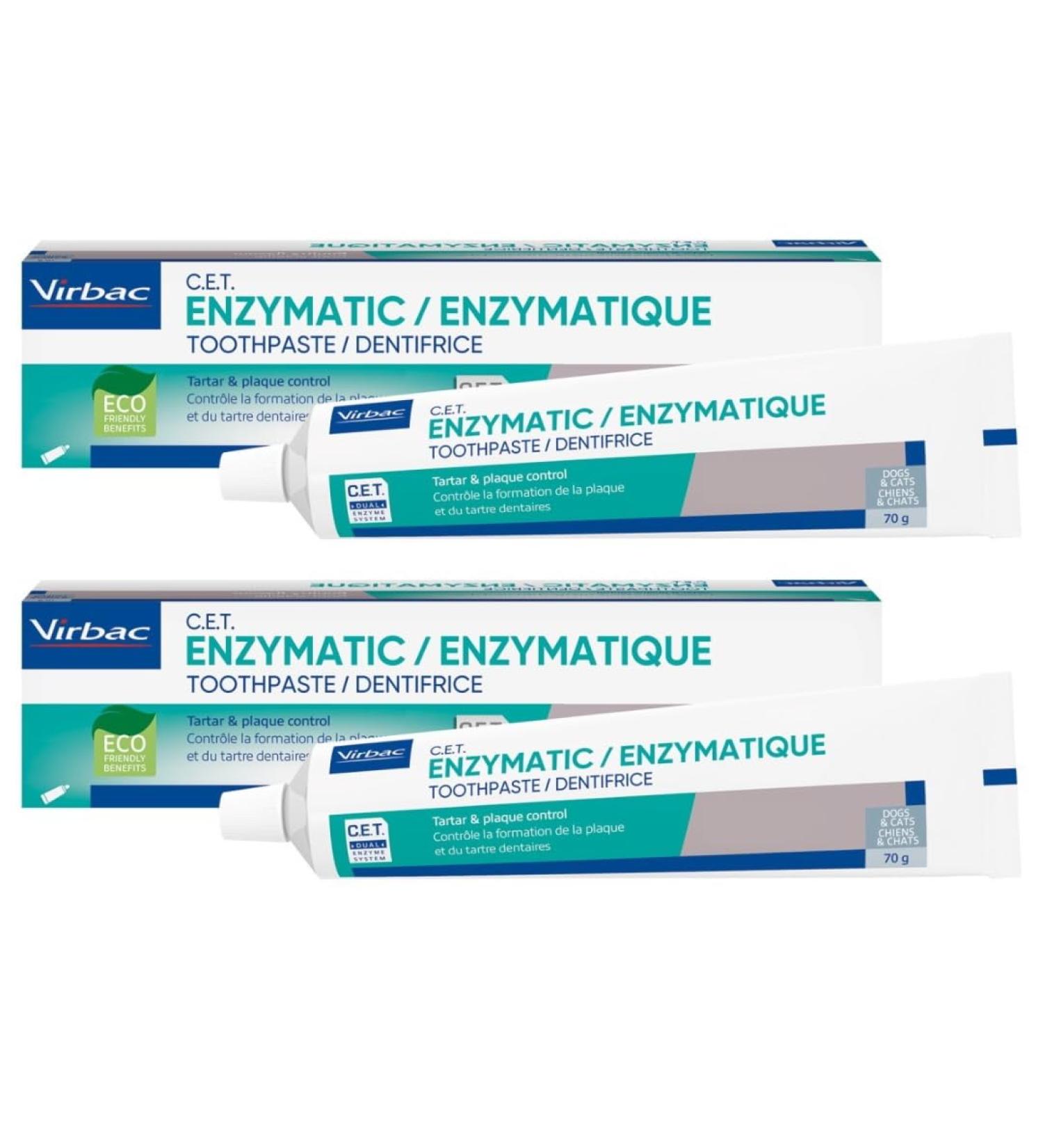 Enzymatic Toothpaste Dual Pack | Eliminates Bad Breath by Removing Plaque & Tartar Buildup | Best Pet Dental Care Toothpaste | Poultry Flavor 2 x 70g Tube - Buy Online on GoSupps.com